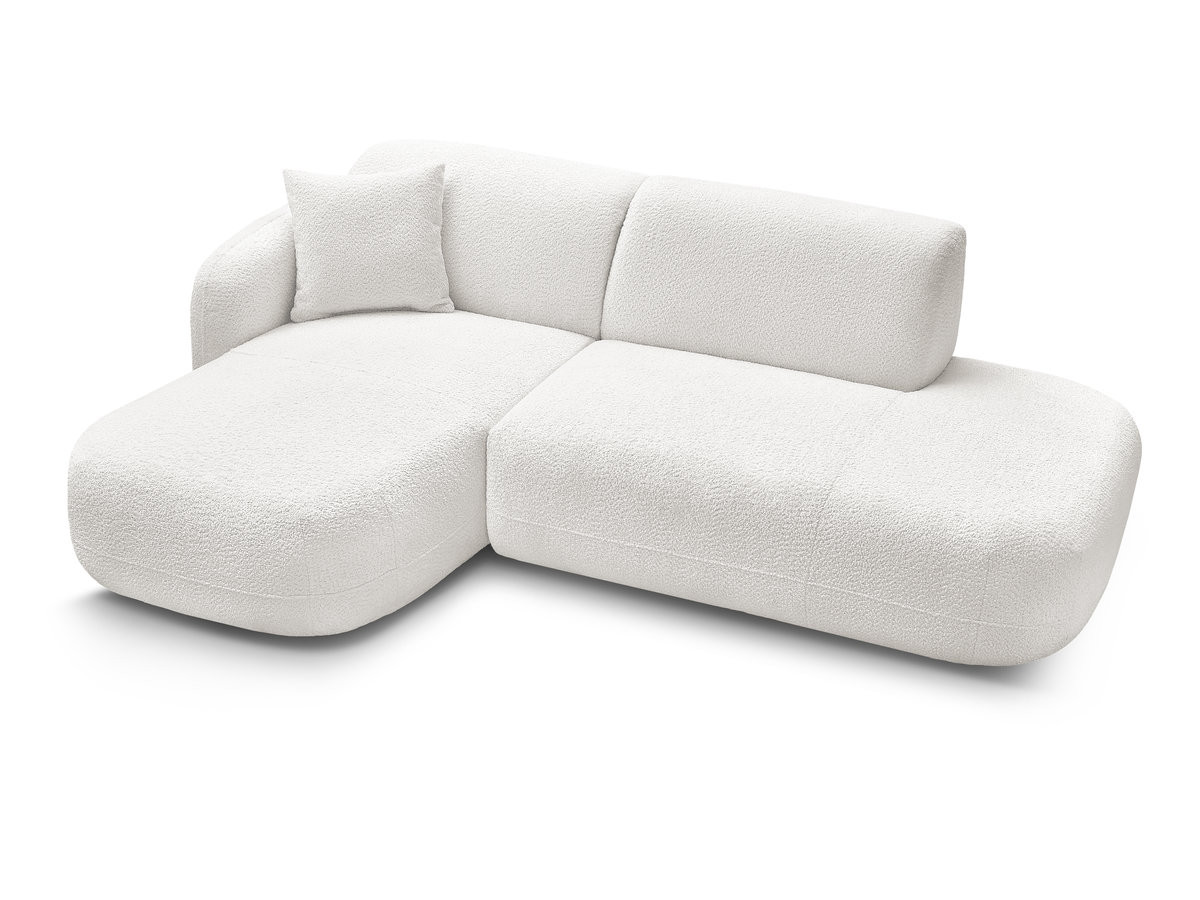 Bobochic Anda Ecksofa 241 × 163 cm Chenille Weiß Ecke links