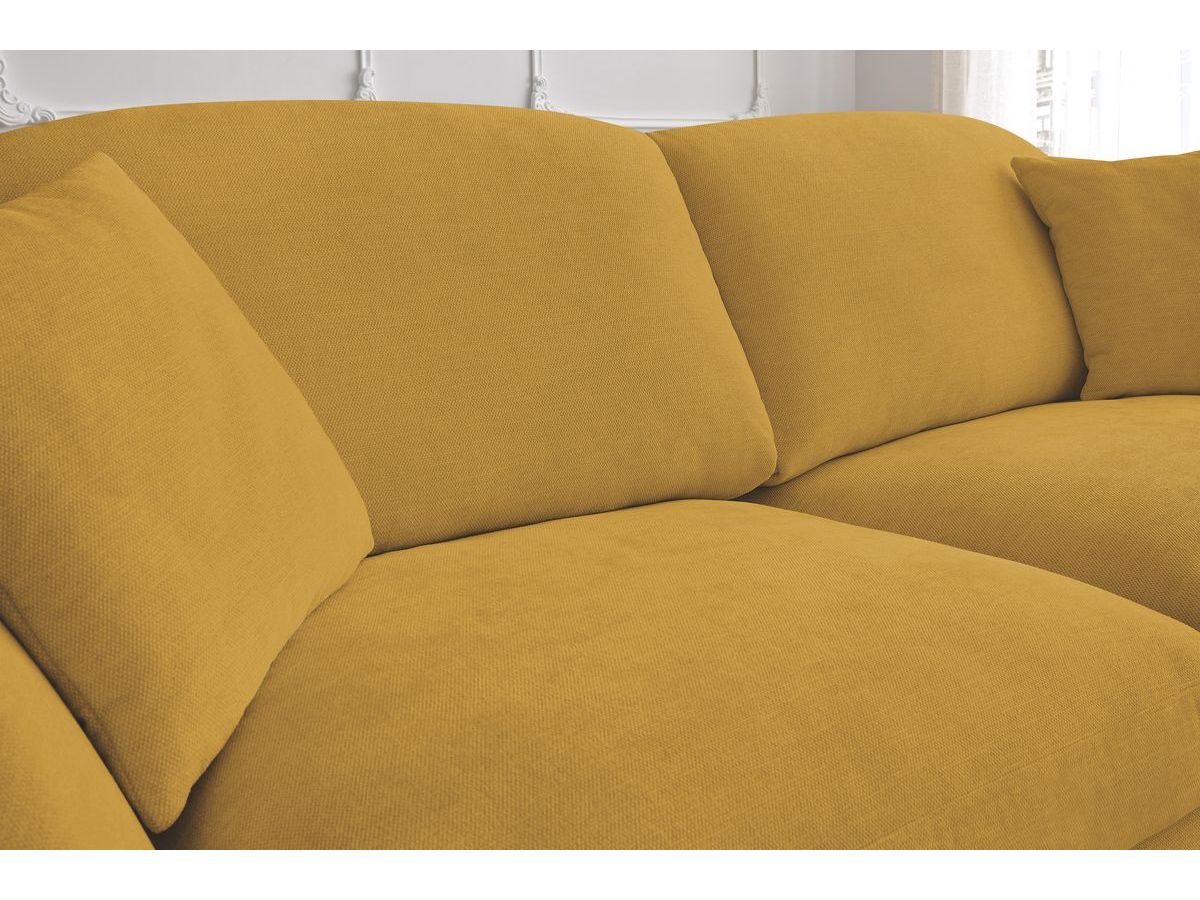 Bobochic Cezanne Schlafsofa 3-Sitzer Stoff Gelb, Liegefläche 140 × 194 cm