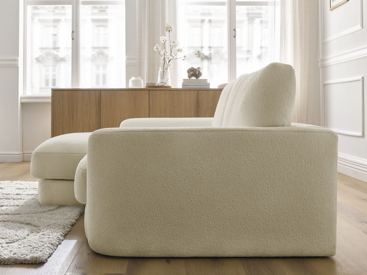 Bobochic Leonore Ecksofa Bouclé-Stoff Beige Ecke links