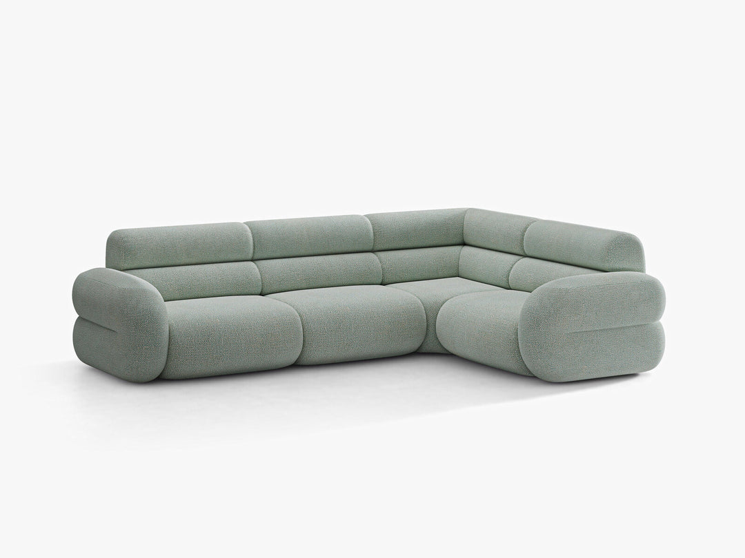 Micadoni Neo Ecksofa 5-Sitzer Links Chenille SILENCIO Gedämpftes Blau