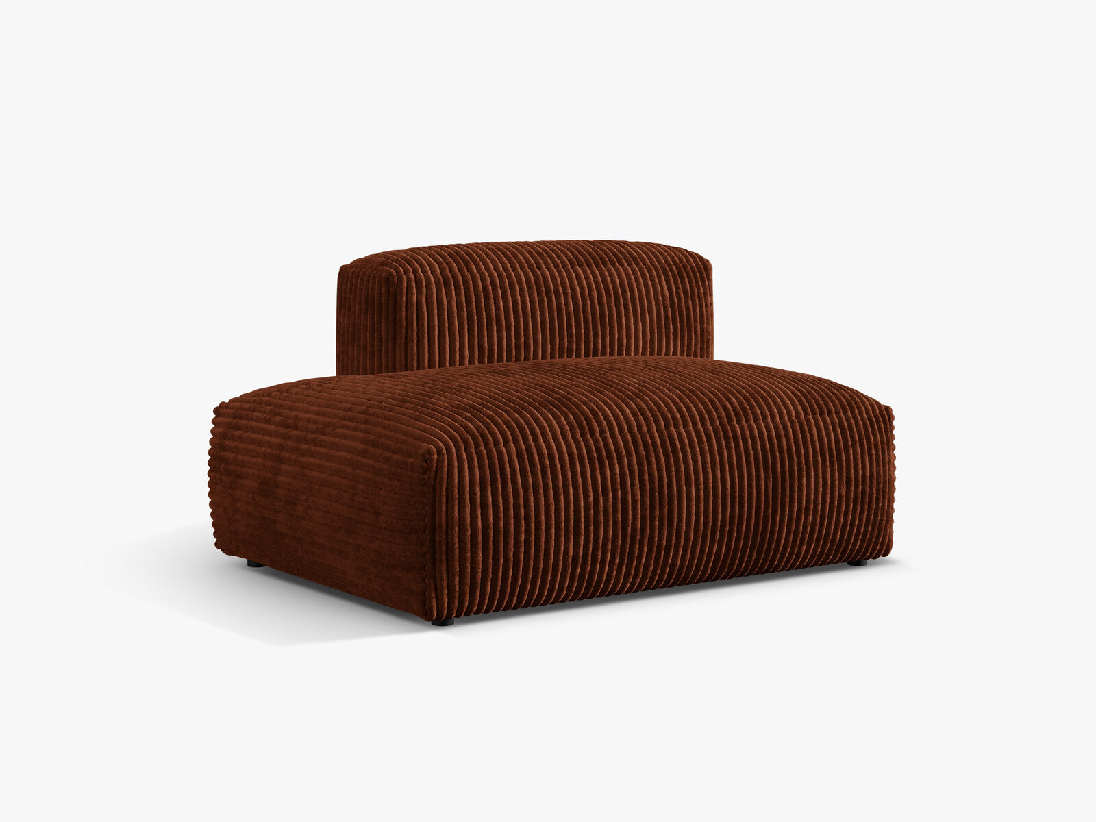 Micadoni Ecksofa-Modul Martina 1-Sitzer Kord Tilia Ziegel Links