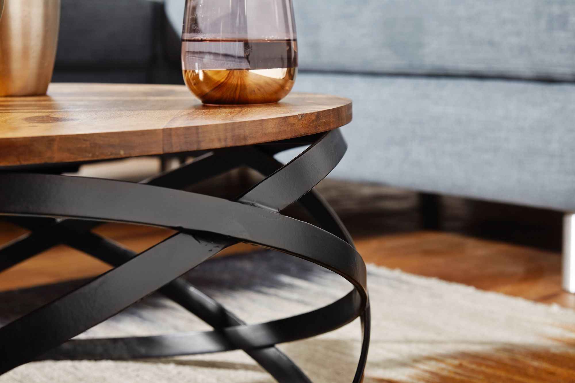 Couchtisch Osen Sheesham Massivholz Ø 60 cm