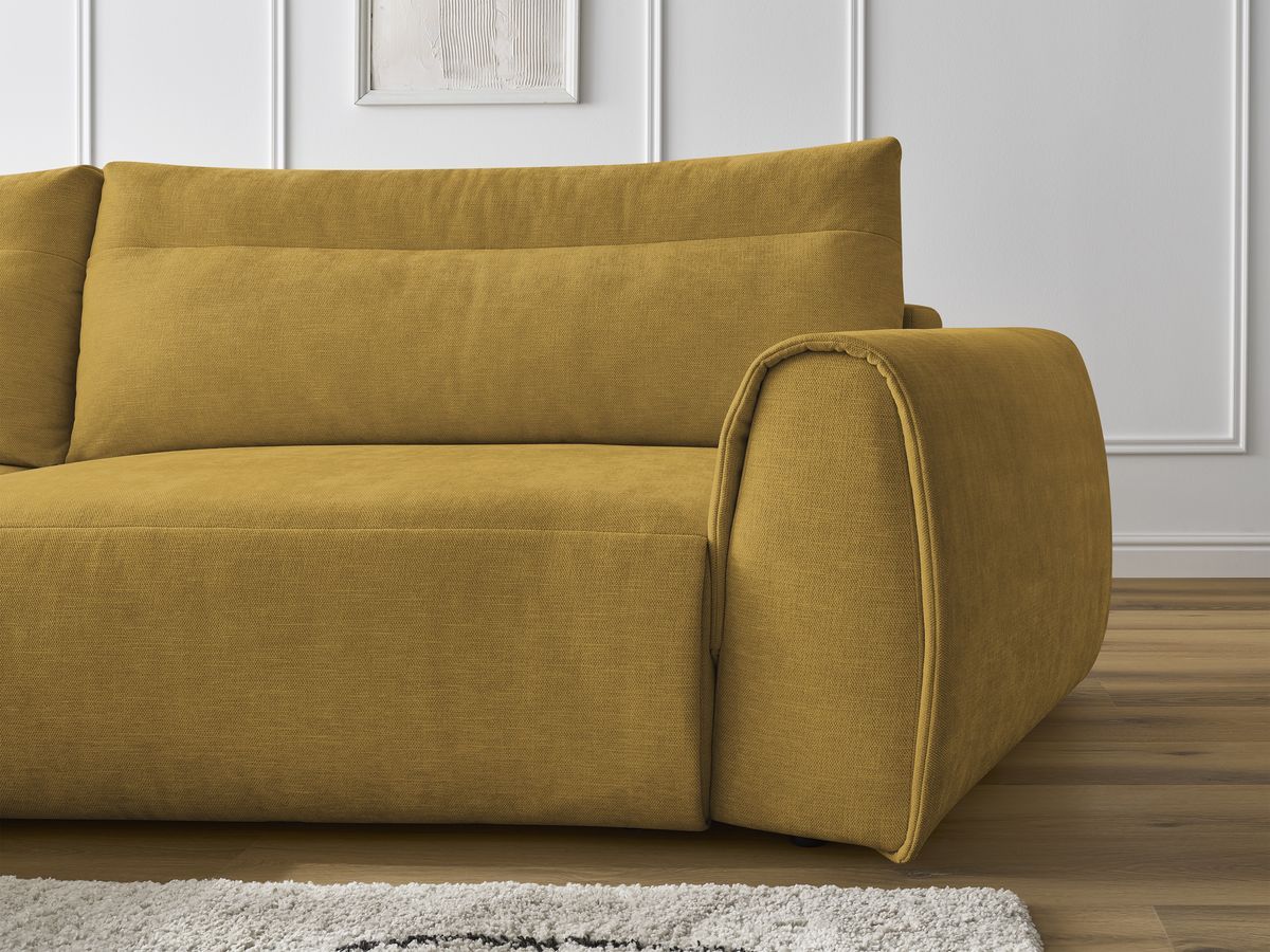 Bobochic Aden Ecksofa 293 × 152 cm Stoff Gelb Ecke links