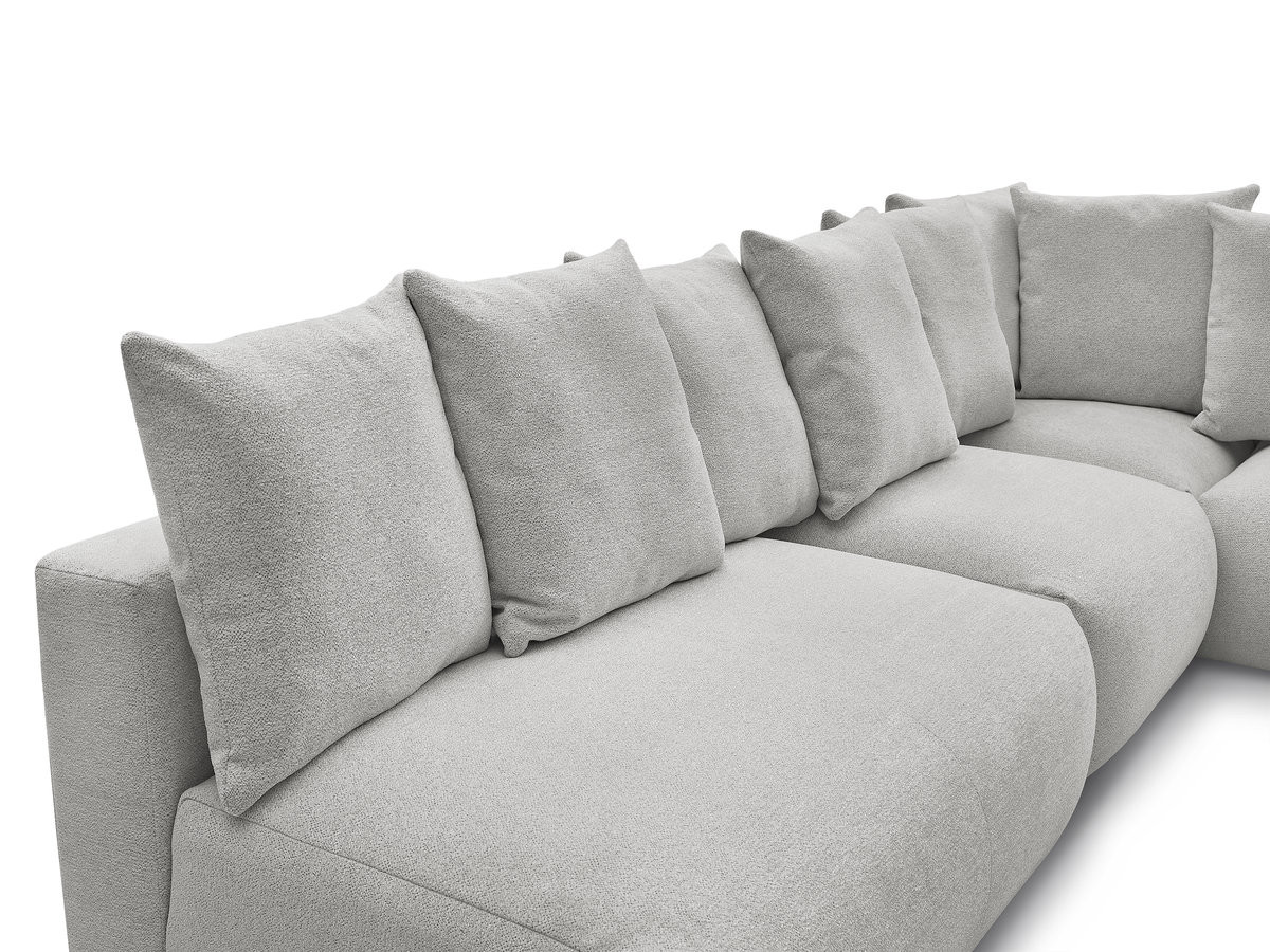 Bobochic Voltaire Ecksofa 322 × 268 cm Melange-Stoff Hellgrau Ecke rechts