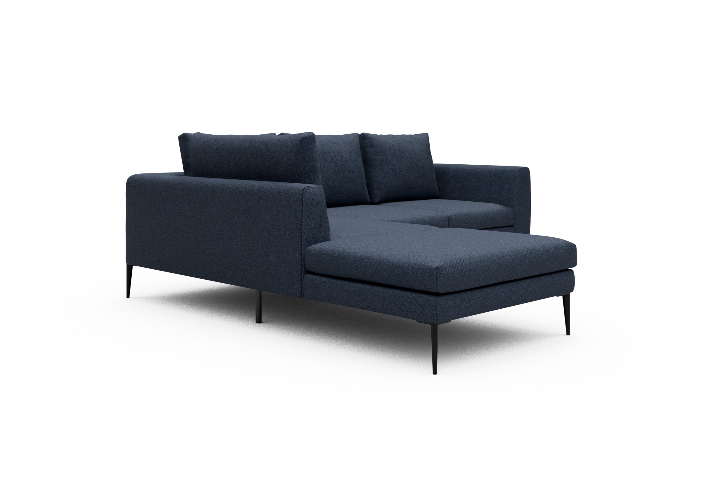 Ecksofa Paul Relax-Ecke links mit 2-Sitzer Sama-Deep-Blue