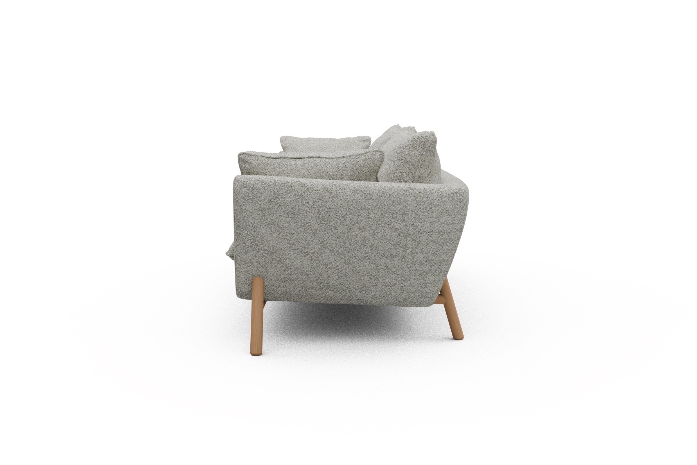 Sofa Emil PREMIUM 3-Sitzer Beinfarbe Eiche Natur Vanora-Warm-Sand