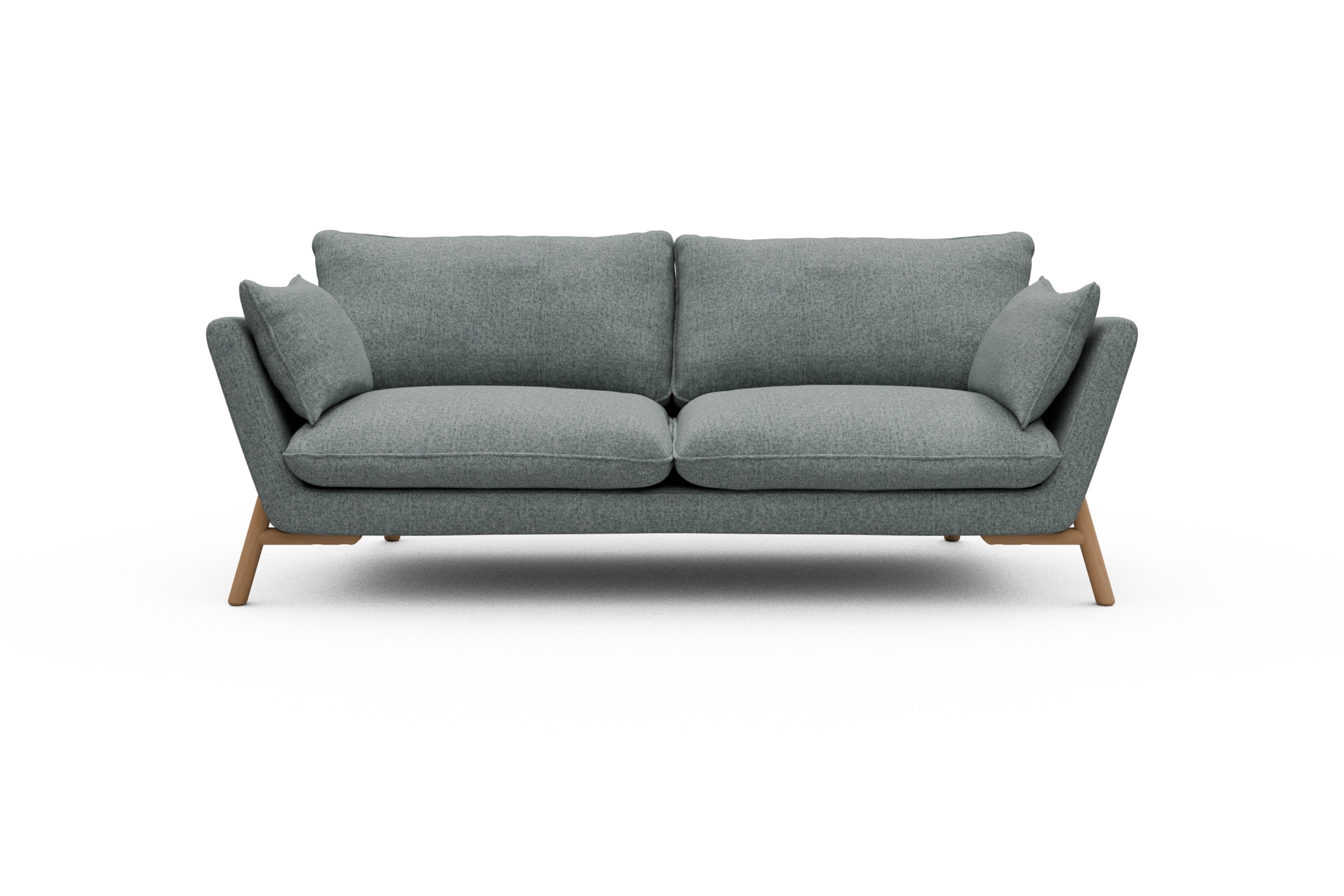 Skandi Home Sofa Emil 3-Sitzer Beinfarbe Eiche Natur Casone-Light-Mixed-Green moebelfaktor