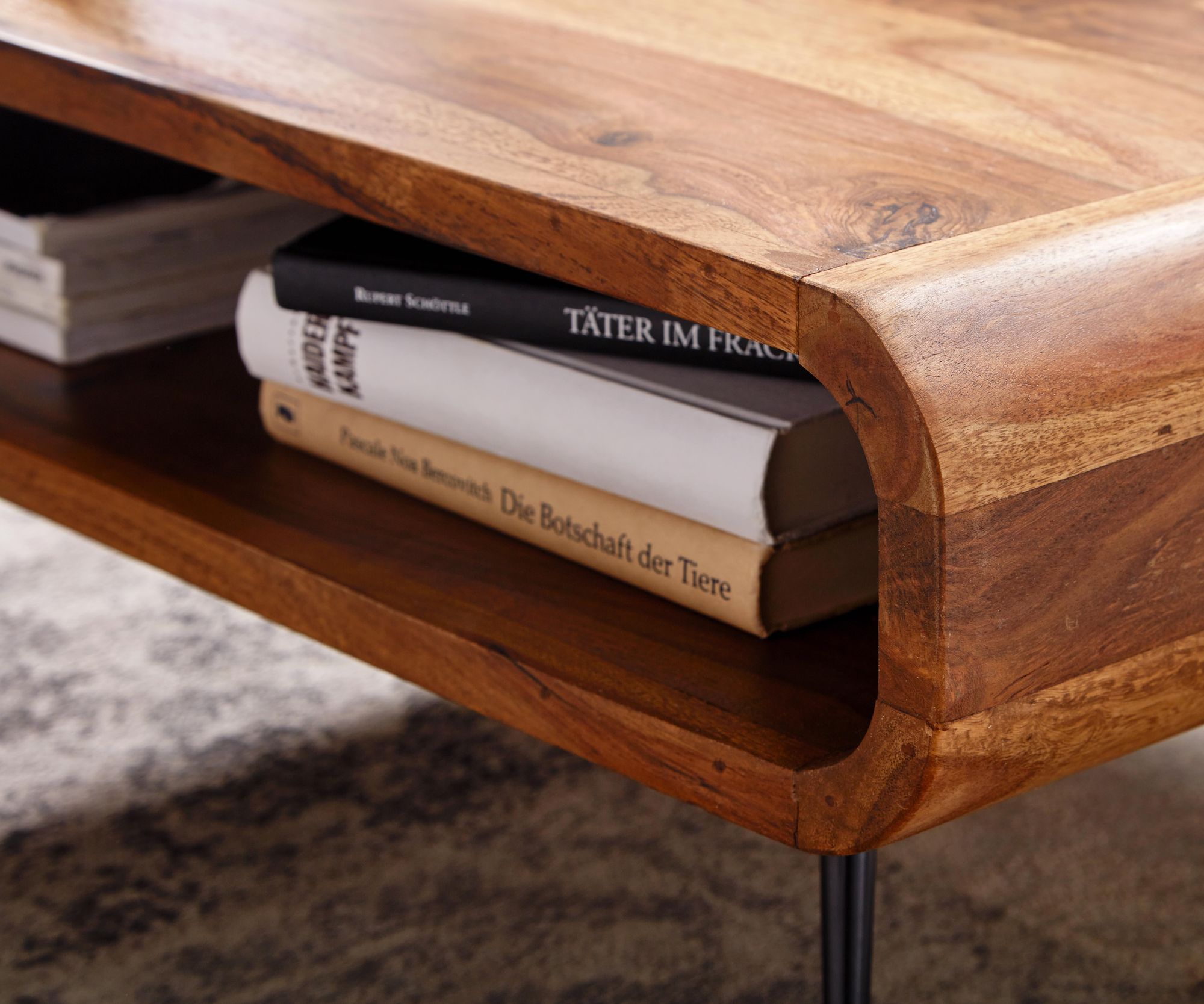 Couchtisch Modrudalur Massivholz Dunkelbraun 90 × 55 × 30 cm