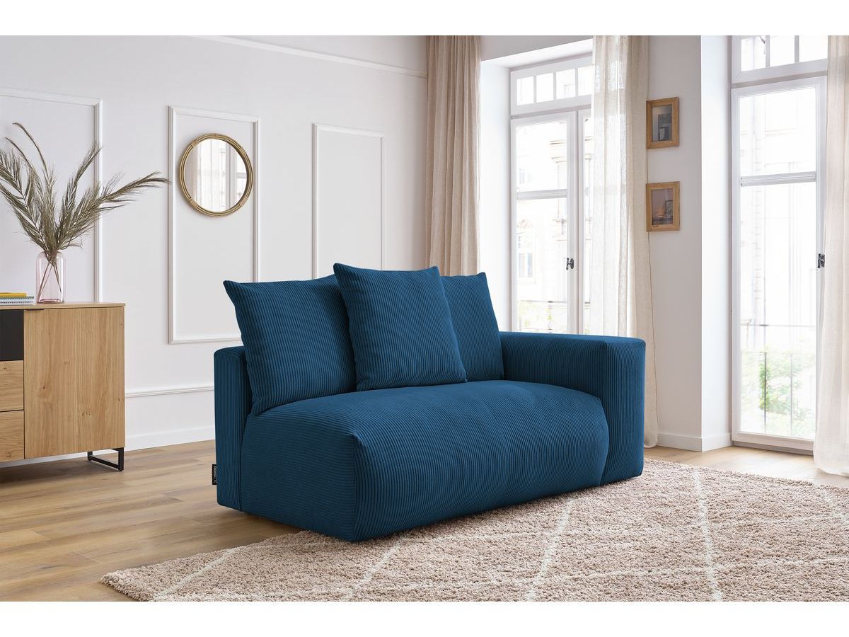 Bobochic Voltaire Sofamodul 2-Sitzer 178 × 100 cm Cordsamt Dunkelblau Ecke rechts