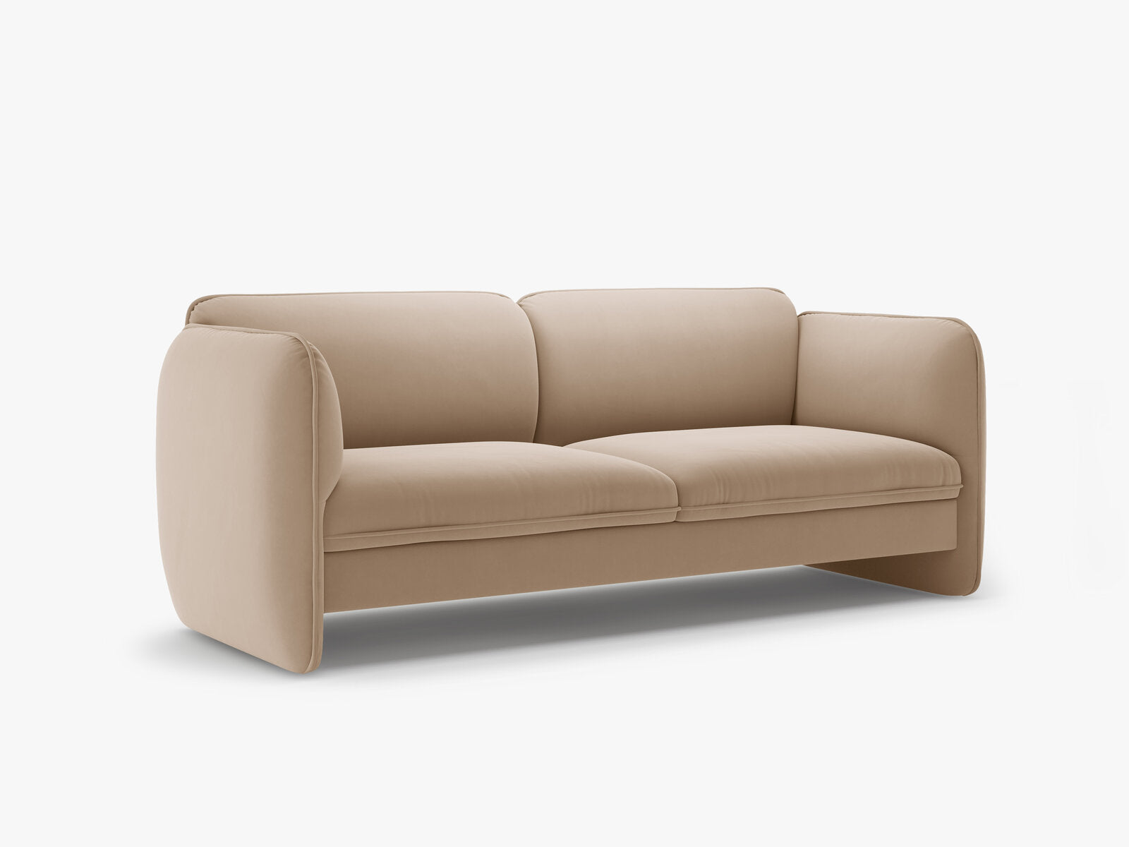 Micadoni Georgia Sofa 3-Sitzer Samt Magic Velvet Mandelbeige