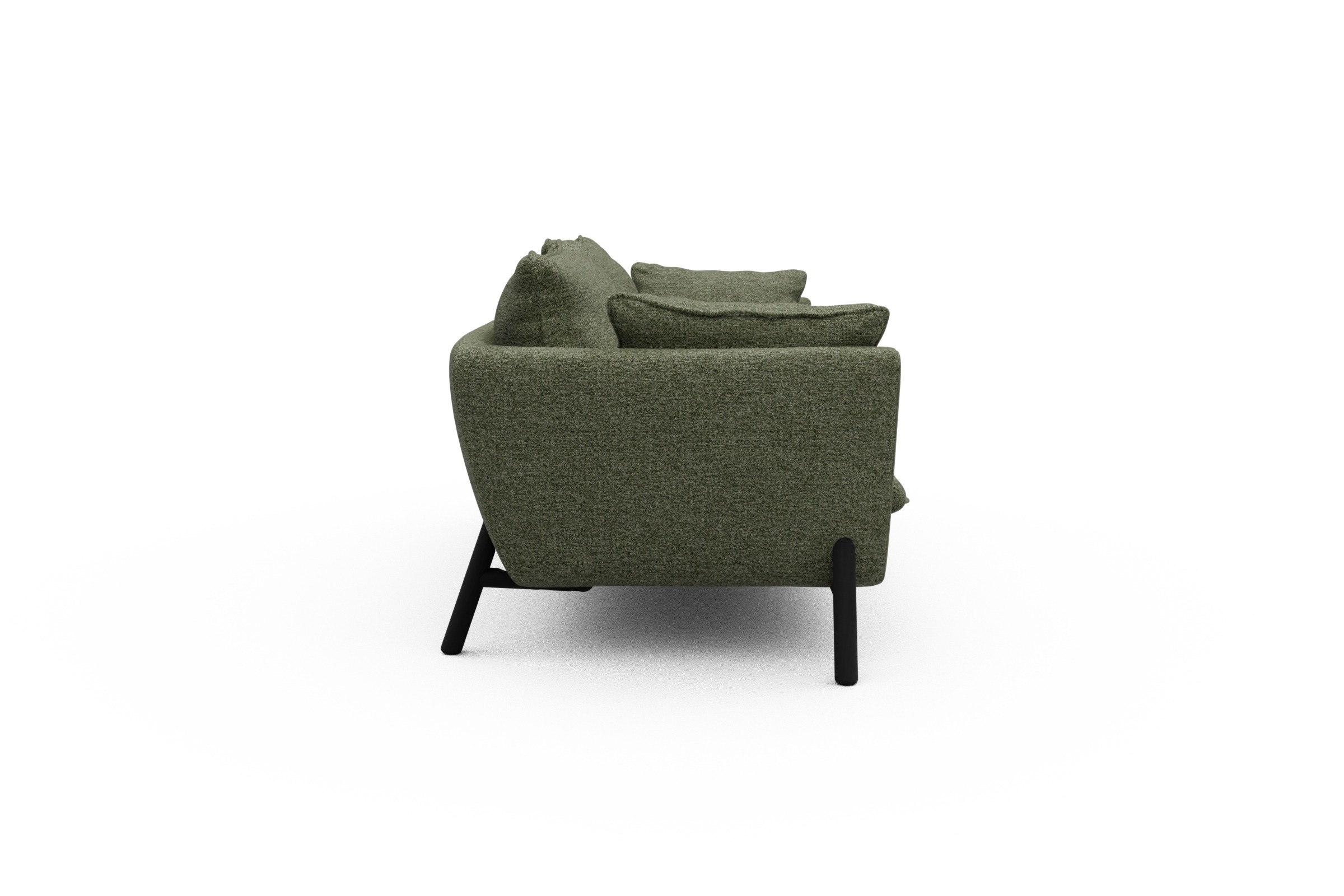Sofa Emil PREMIUM 3-Sitzer Beinfarbe Eiche Schwarz Carreno-Vivid-Green