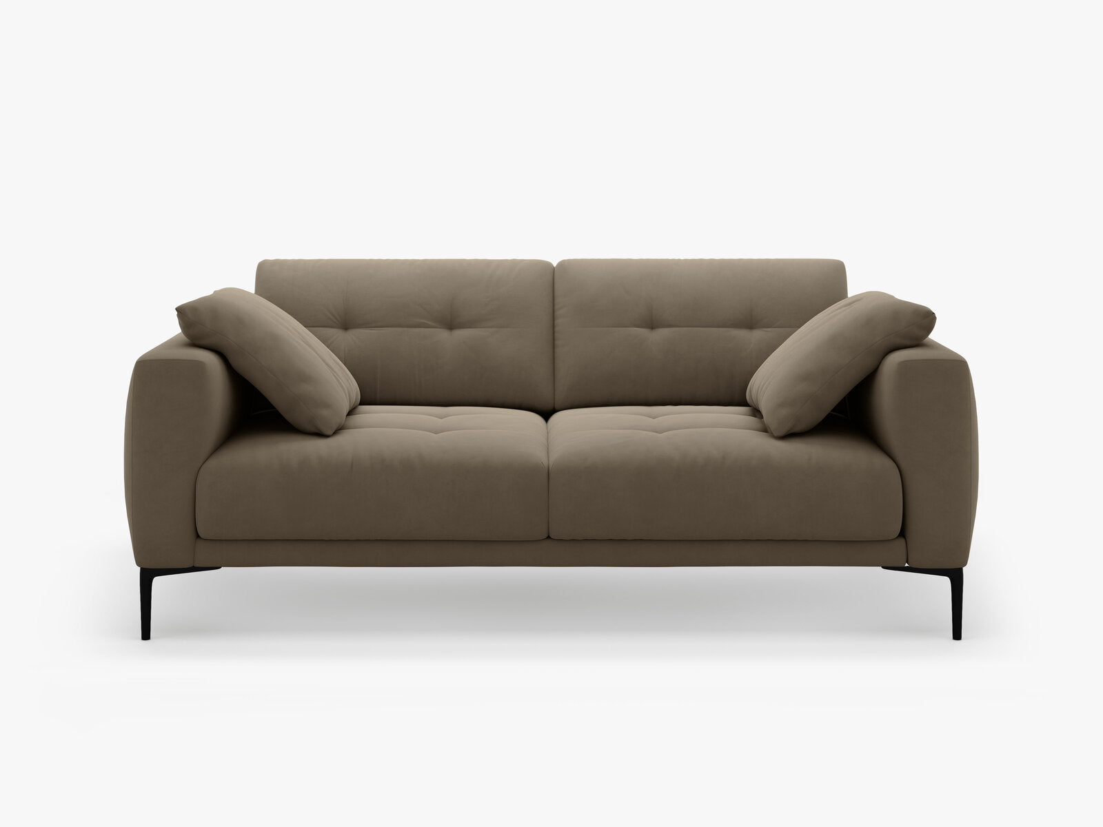Micadoni Sofa Bemy 3-Sitzer Samt Grau Braun