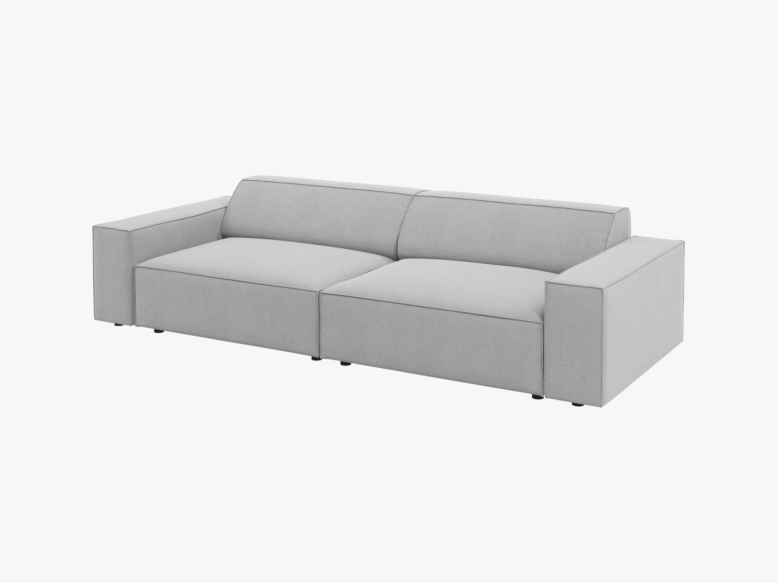 Micadoni 3-Sitzer Sofa Jodie Strukturierter Stoff Megan Hellgrau