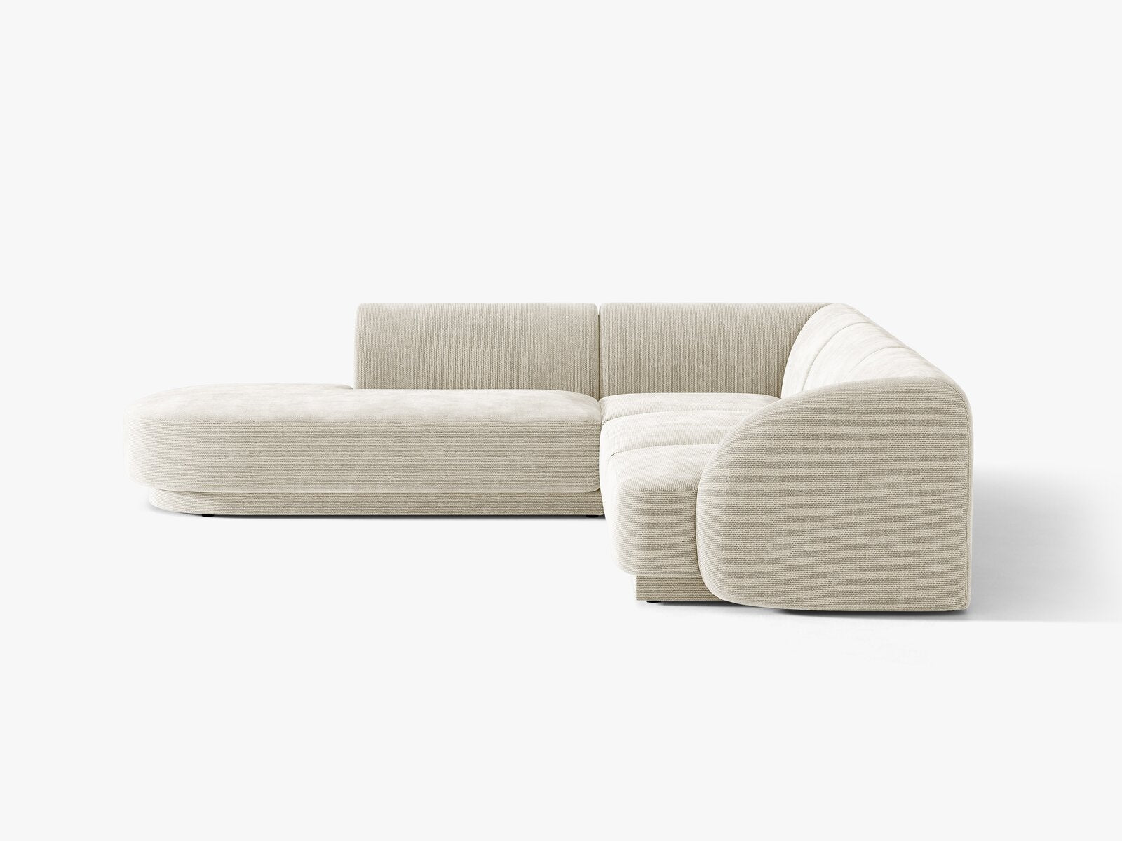 Micadoni Ecksofa Miley 6-Sitzer Chenille Eden Helles Beige Links