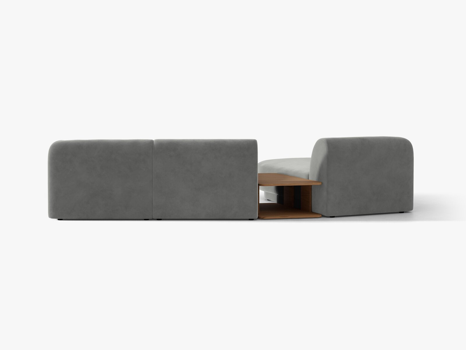 Micadoni Modulares Sofa Miley mit Recamiere 3-Sitzer Links Samt Venus Hellgrau
