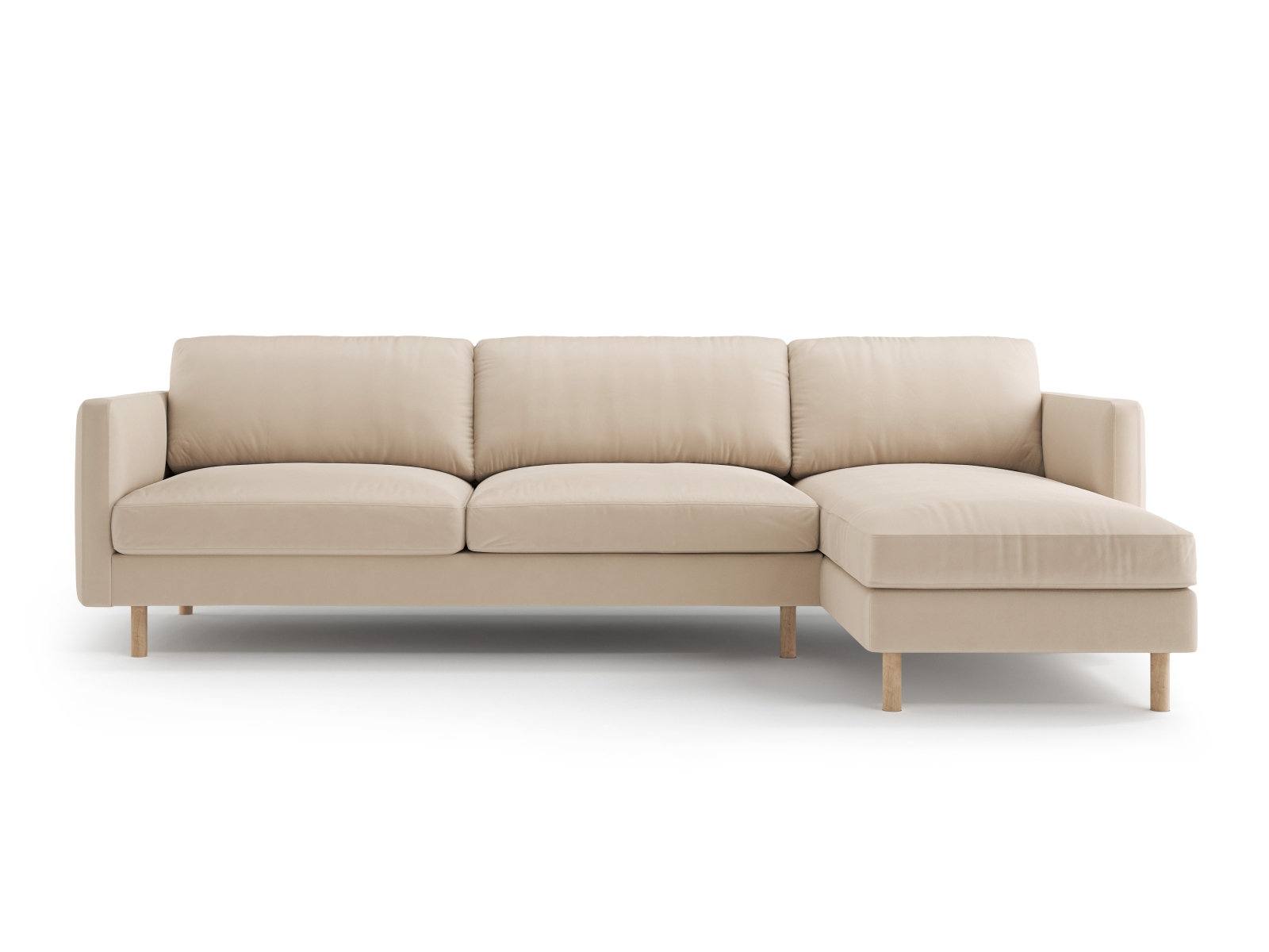 Micadoni Ecksofa Eden 4-Sitzer Rechts Samt Nude