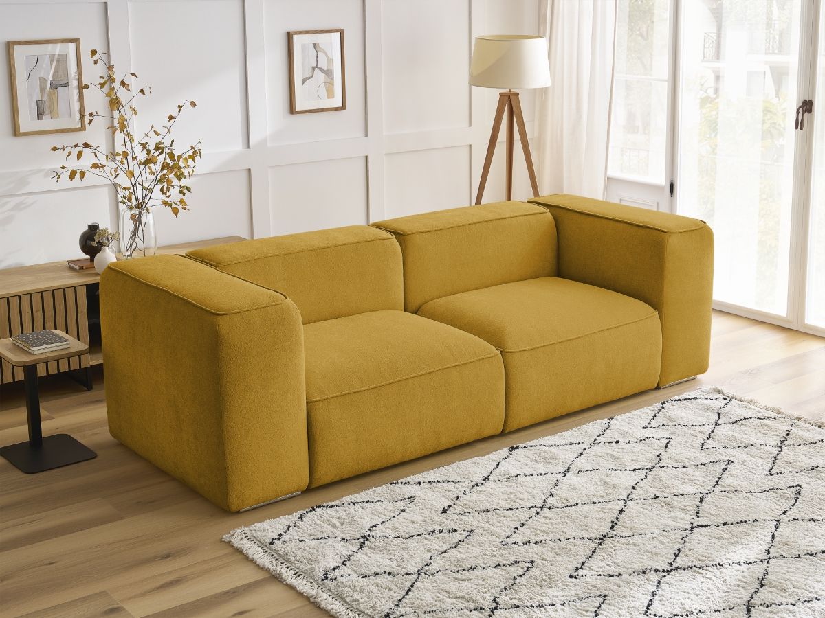 Bobochic Zephyr Sofa 2-Sitzer Strukturstoff Gelb