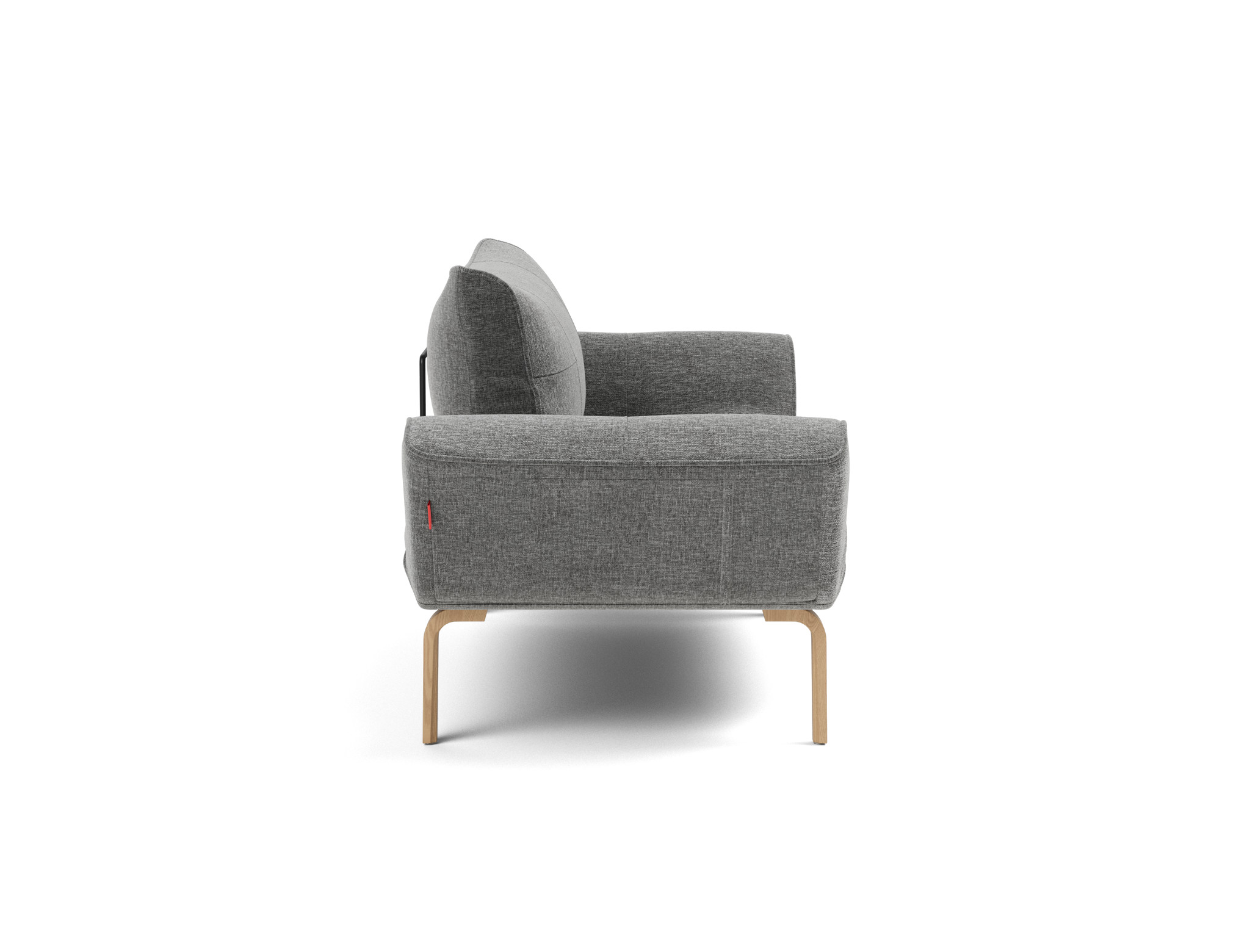 Tagesbett Zeal Strukturierter Stoff Twist 563-Charcoal Beine Bow Eiche