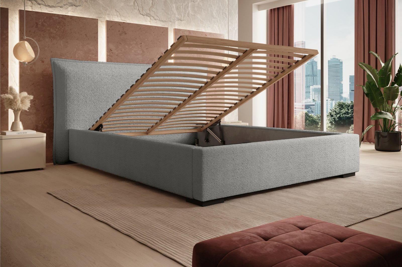 Polsterbett Renoa Boucle 140x200 mit Holzrahmen Quelle 83