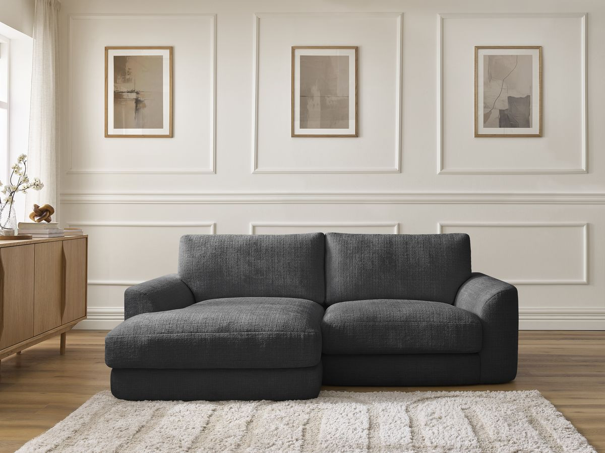 Bobochic Leonore Ecksofa Strukturstoff Schwarz Ecke links