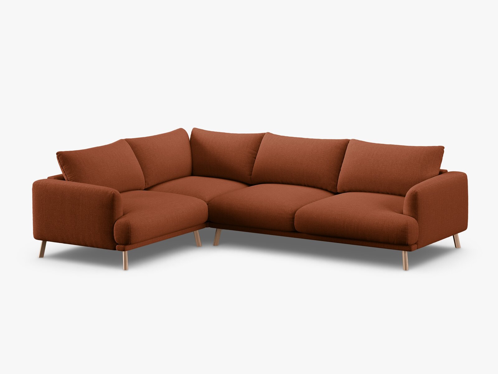 Micadoni Ecksofa Naomi 4-Sitzer große Version Links Strukturierter Stoff Liberty Ziegel