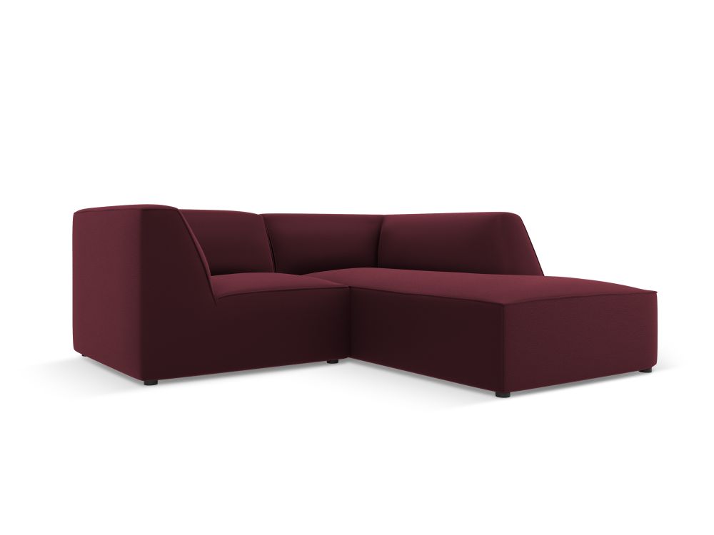 Cosmopolitan Design Ecksofa Siena 3-Sitzer Kunstleder Pacifico Bordeaux Rechts