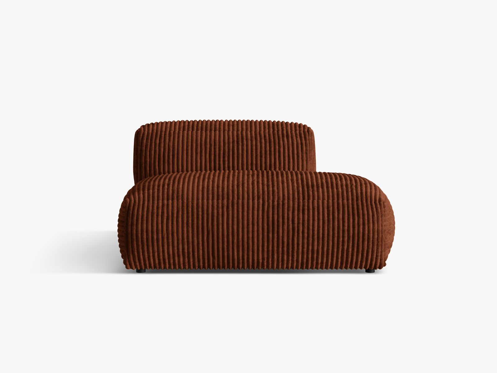 Micadoni Ecksofa-Modul Martina 1-Sitzer Kord Tilia Ziegel Rechts