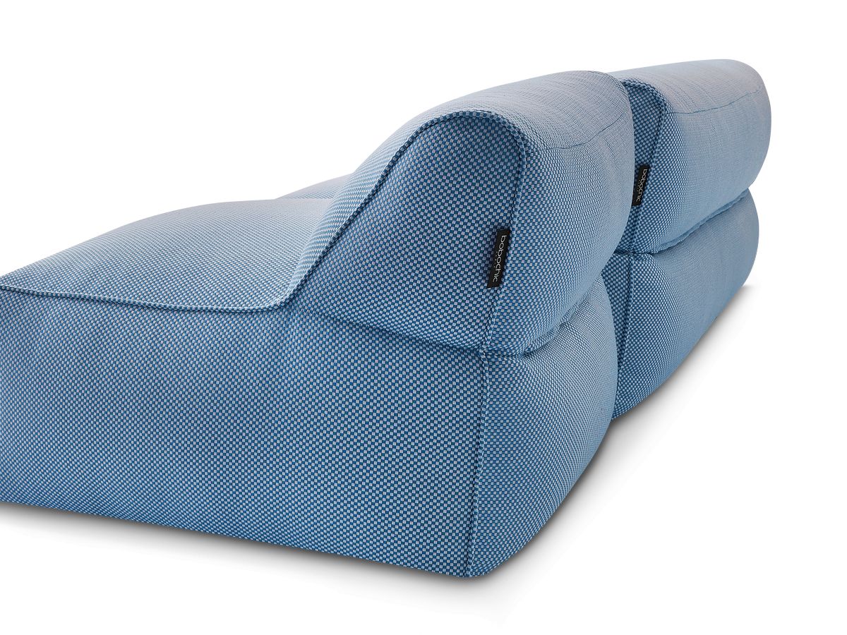 Bobochic Riviera Gartensofa 4-Sitzer Melange-Stoff Dunkelblau
