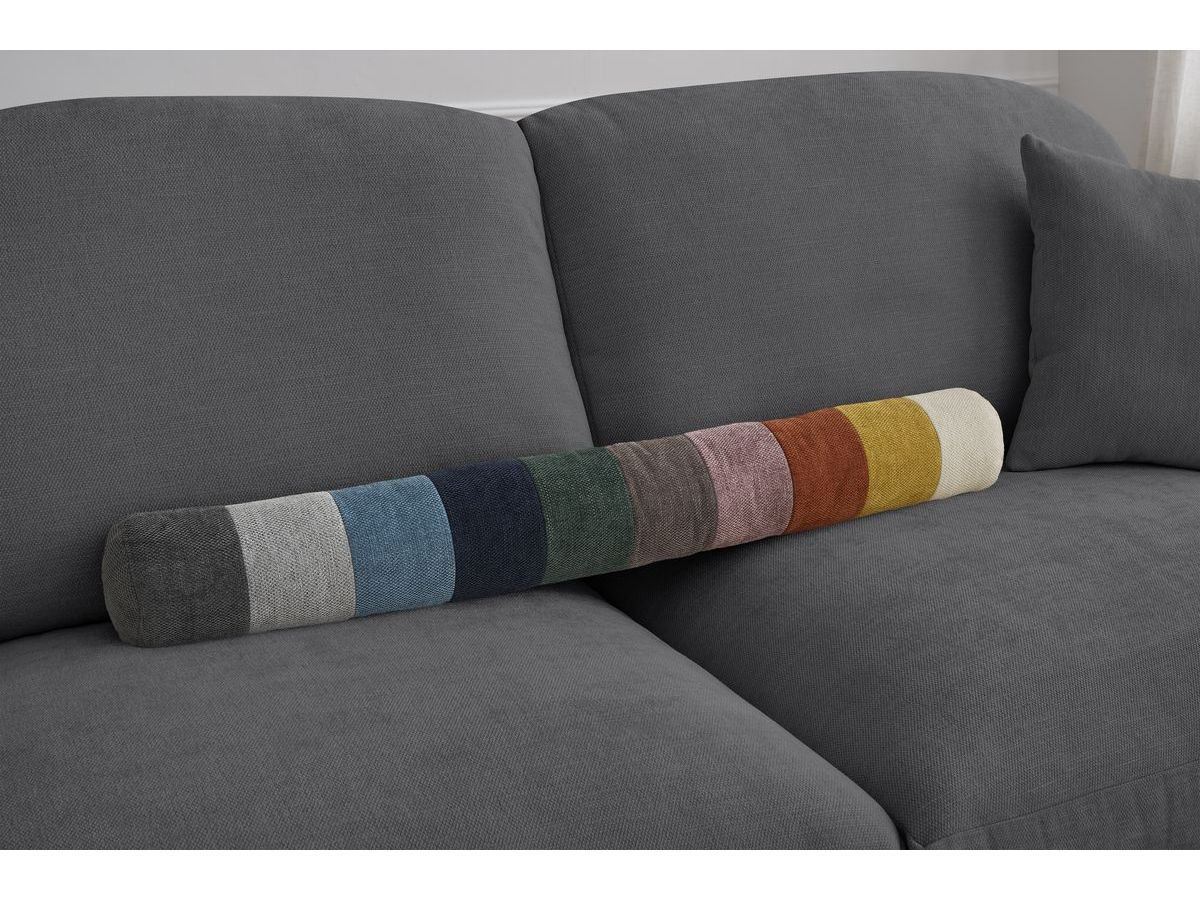 Bobochic Cezanne Schlafsofa 3-Sitzer Stoff Dunkelgrau, Liegefläche 140 × 194 cm