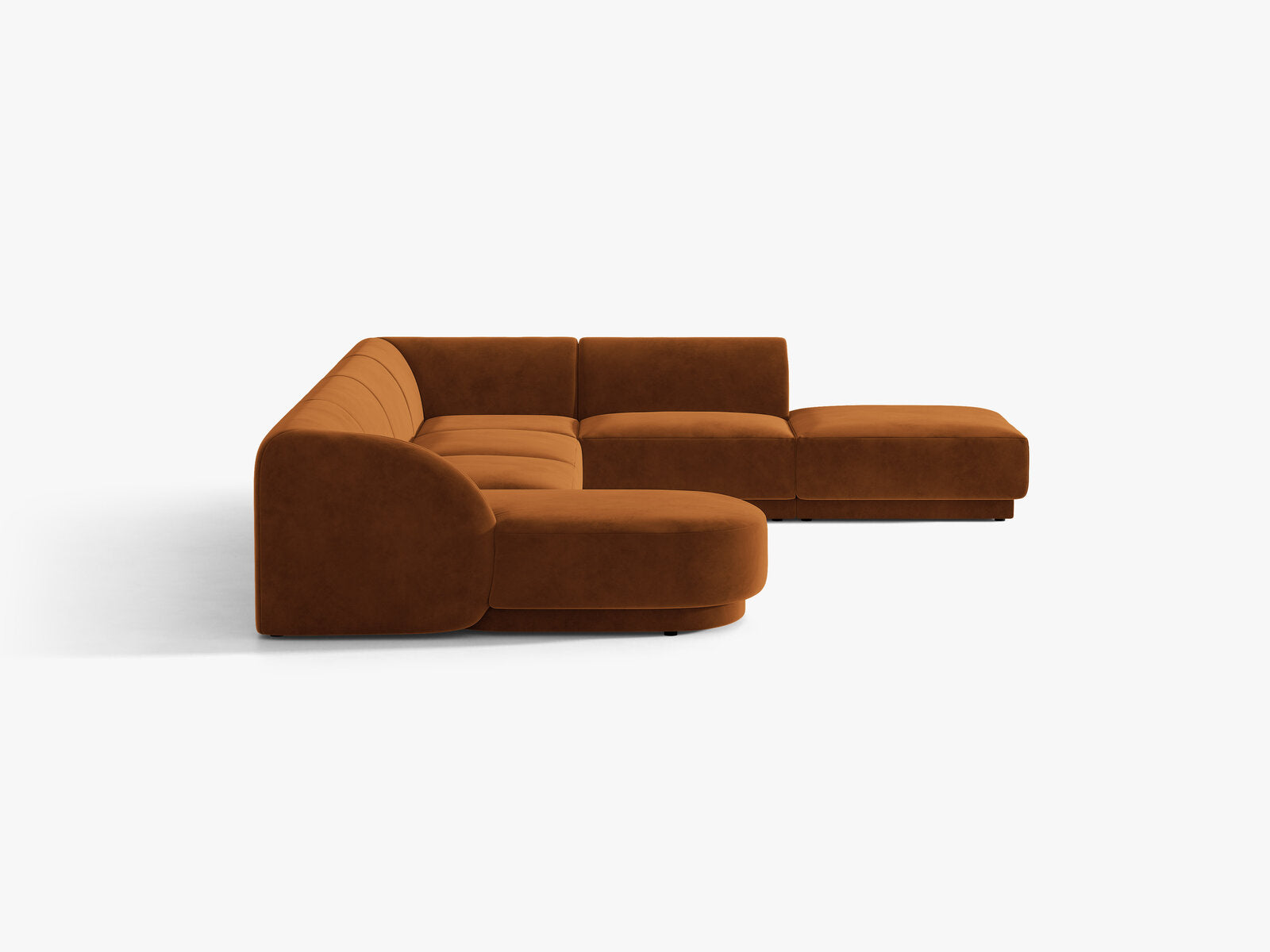 Micadoni Panorama-Ecksofa Miley 6-Sitzer Rechts Samt Bluvel Terrakotta