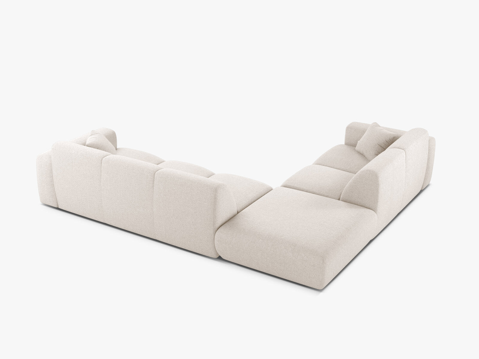 Micadoni Ecksofa Molino 6-Sitzer Links Chenille Eden Helles Beige