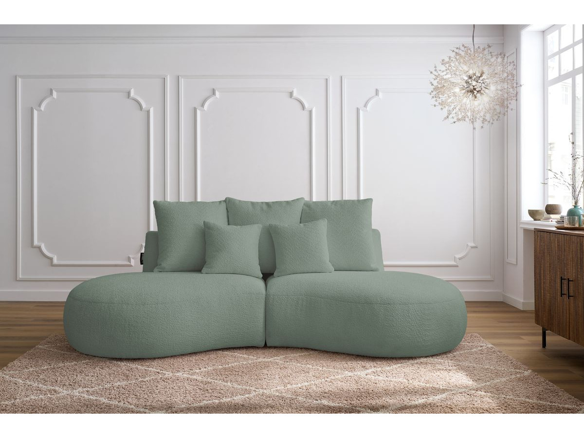 Bobochic Saint-germain Sofa 3-Sitzer Bouclé-Stoff Grün