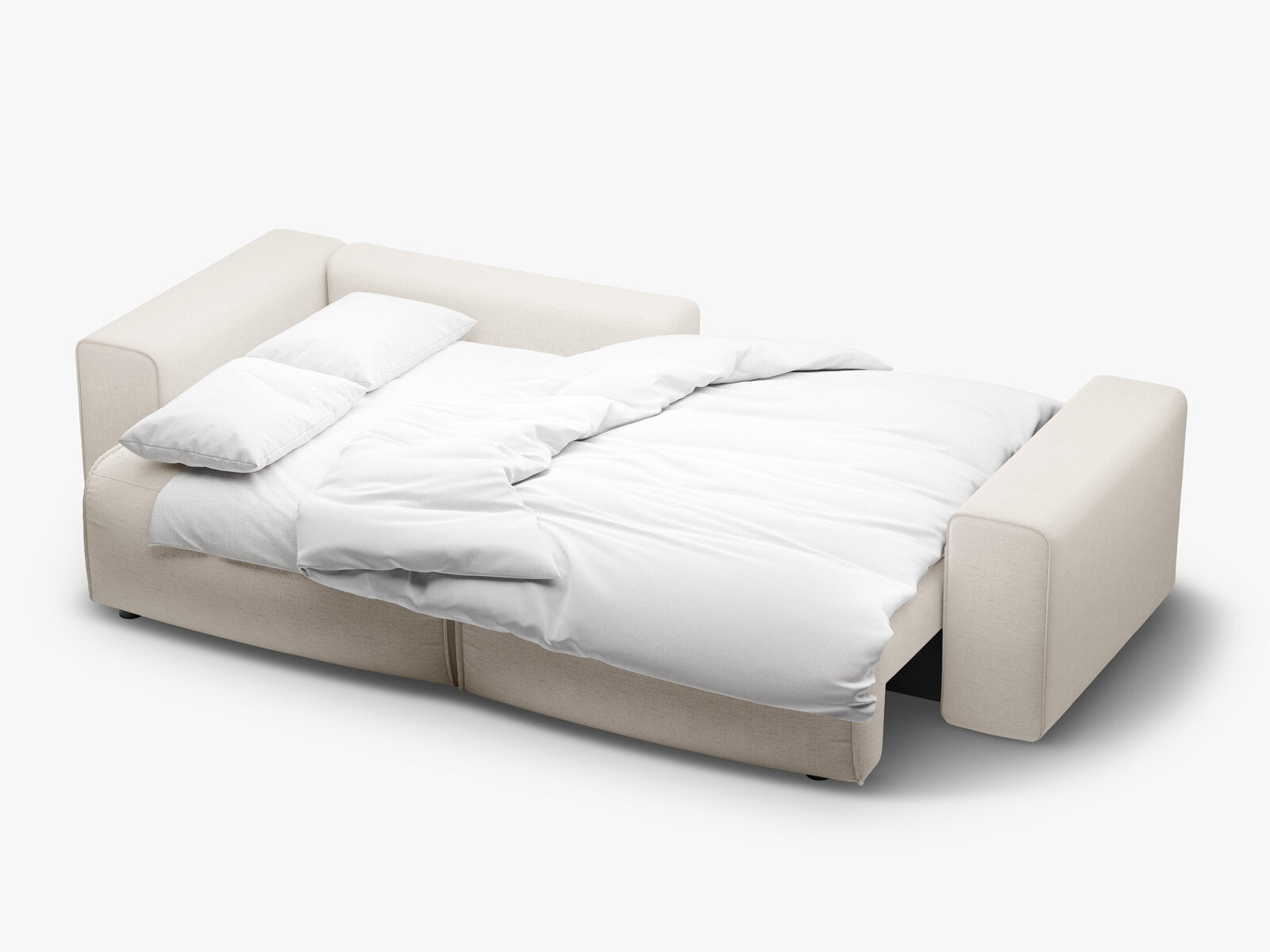 Micadoni Ecksofa Victor 3-Sitzer mit Schlaffunktion Links Strukturierter Stoff Helles Beige