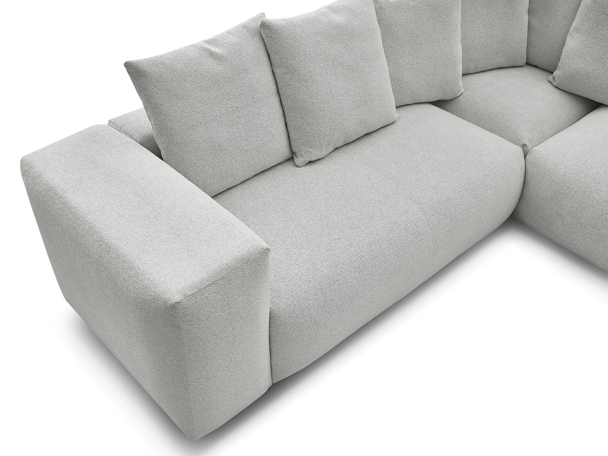 Bobochic Voltaire Ecksofa 268 × 214 cm Melange-Stoff Hellgrau Ecke rechts