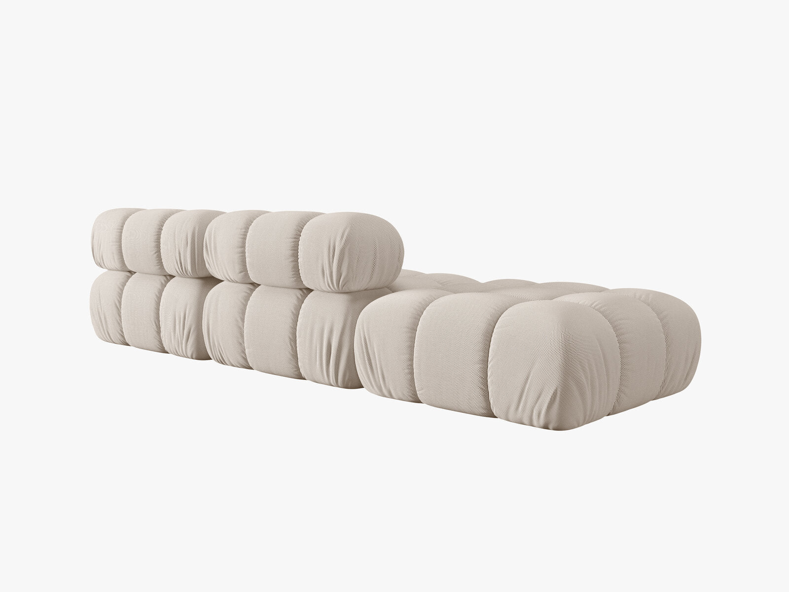 Micadoni Modulares Sofa Bellis 4-Sitzer Links 3D-Stoff Sonic Helles Beige
