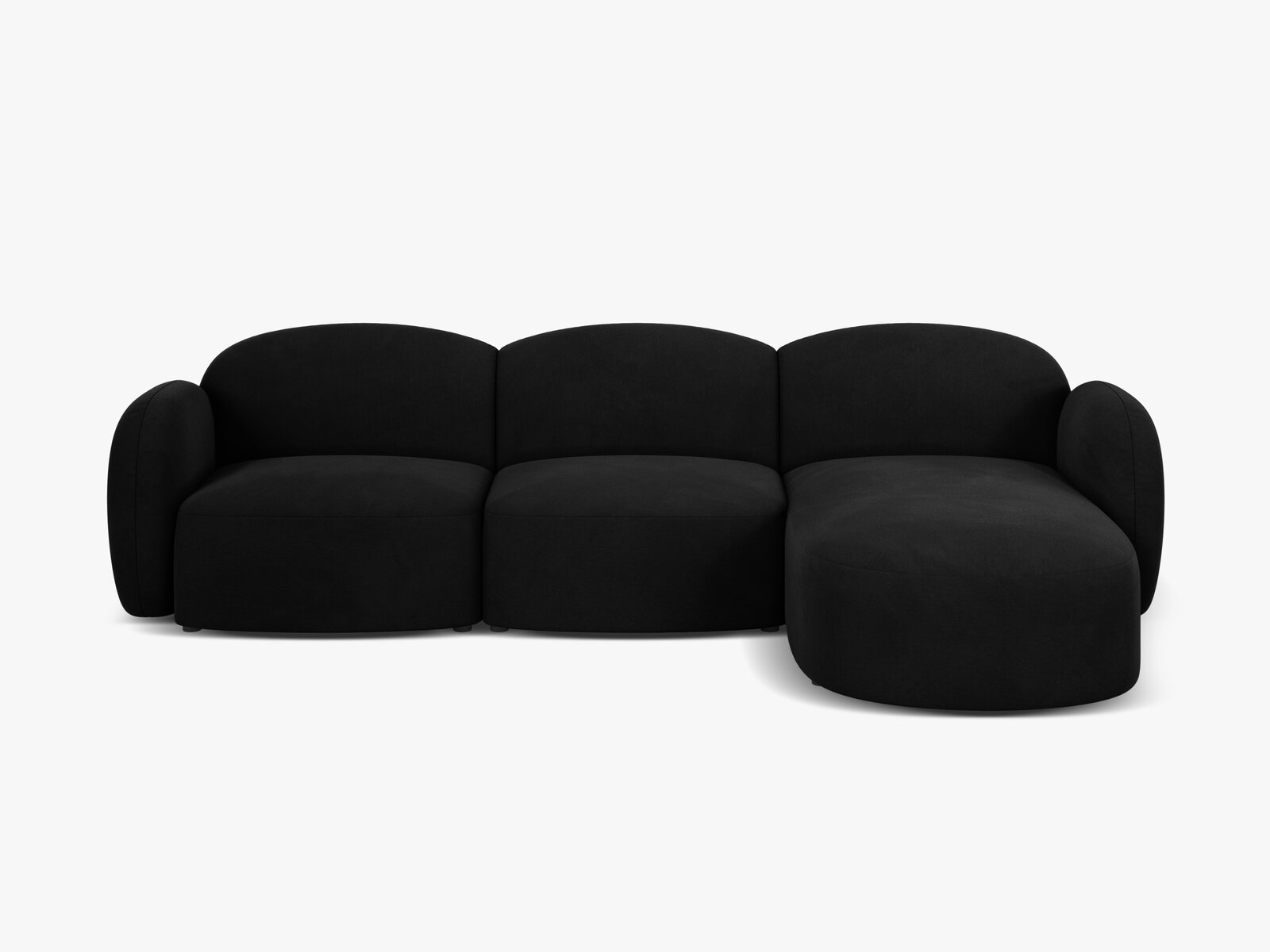 Micadoni Ecksofa Blair 4-Sitzer Rechts Samt Casino Schwarz