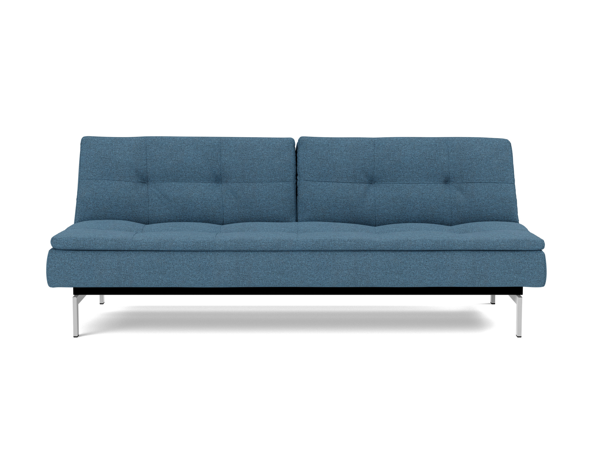 Schlafsofa Dublexo Strukturierter Stoff Weda 302-Weda-Blue Beine Chrom