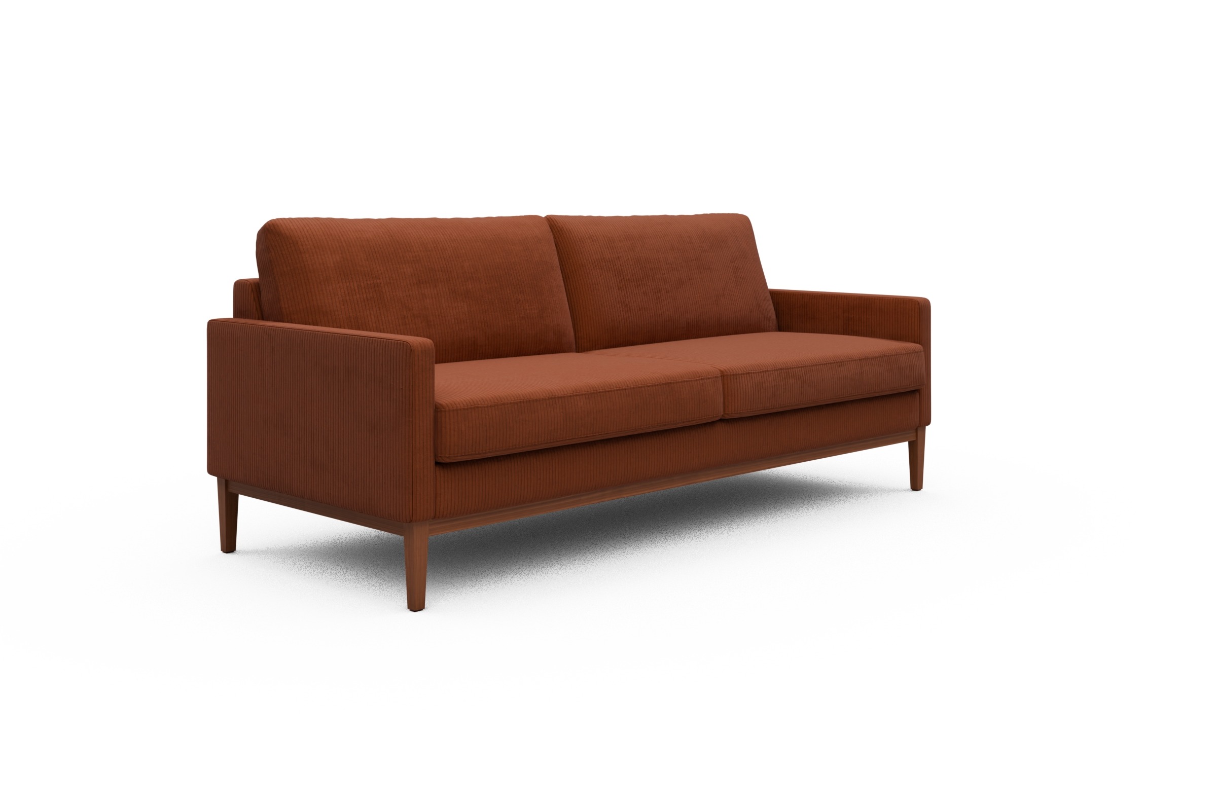 Sofa Bodo 3-Sitzer Corduroy-Burnt-Orange