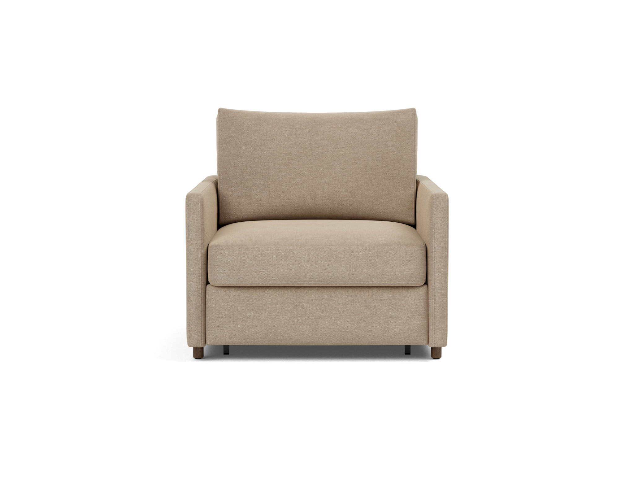 Schlafsessel Neah mit Slim-Armlehnen Flachgewebe Phobos 587-Mocha