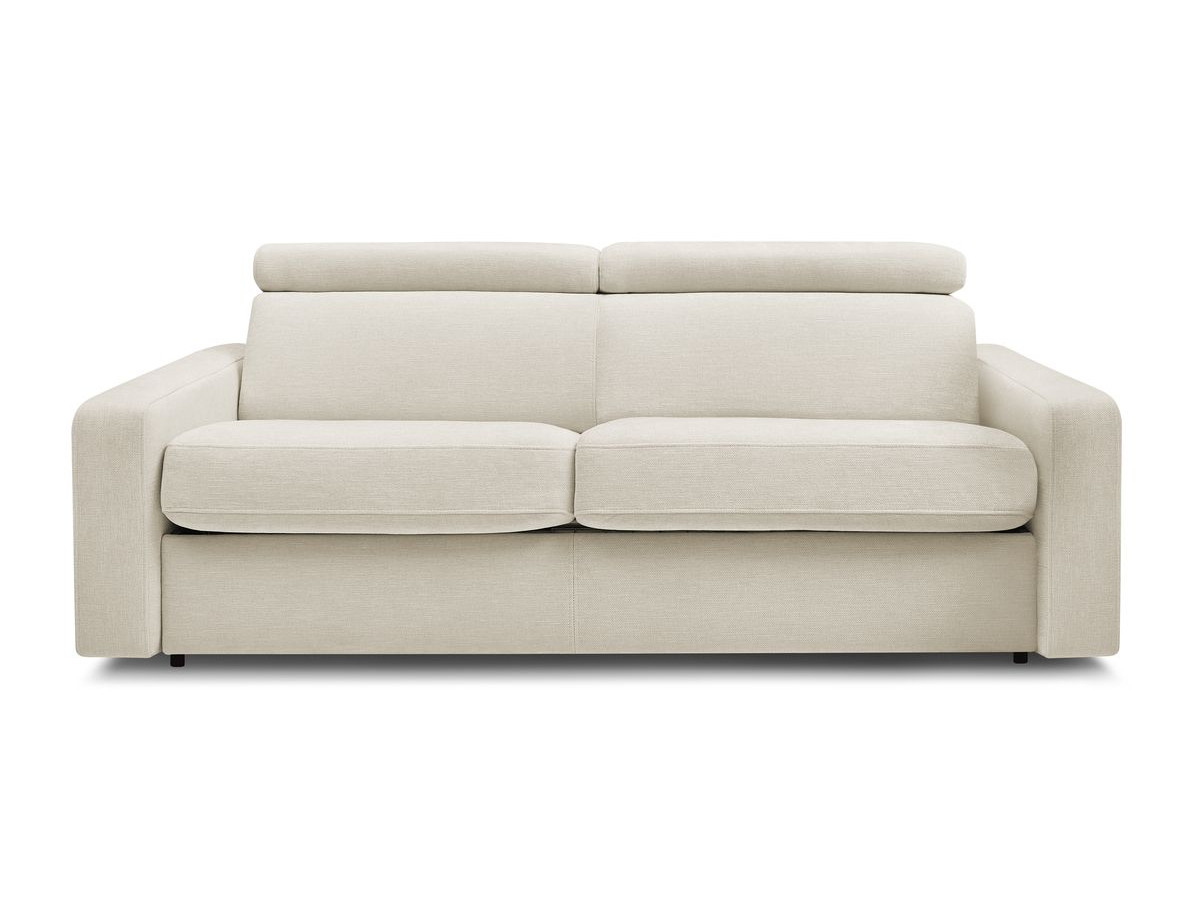 Bobochic Monaco Schlafsofa 3-Sitzer Stoff Beige, Liegefläche 140 × 190 cm