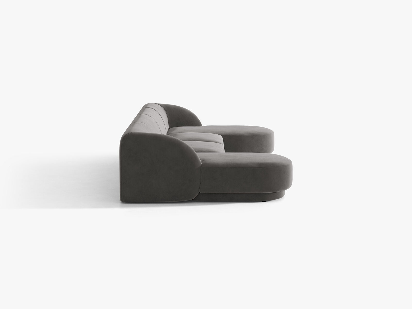 Micadoni Panorama-Sofa Miley 5-Sitzer Samt Venus Grau