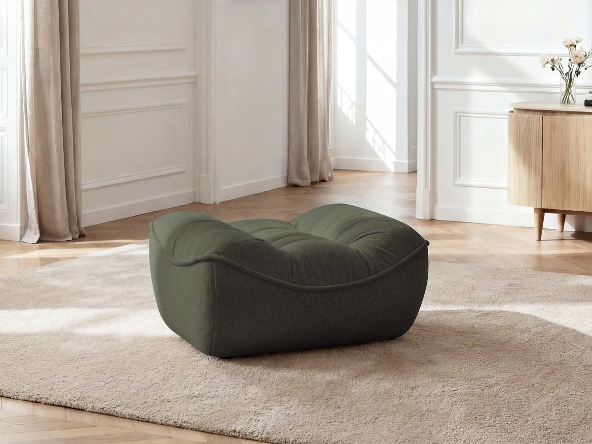 Bobochic Serena Pouf Melange-Stoff Grün