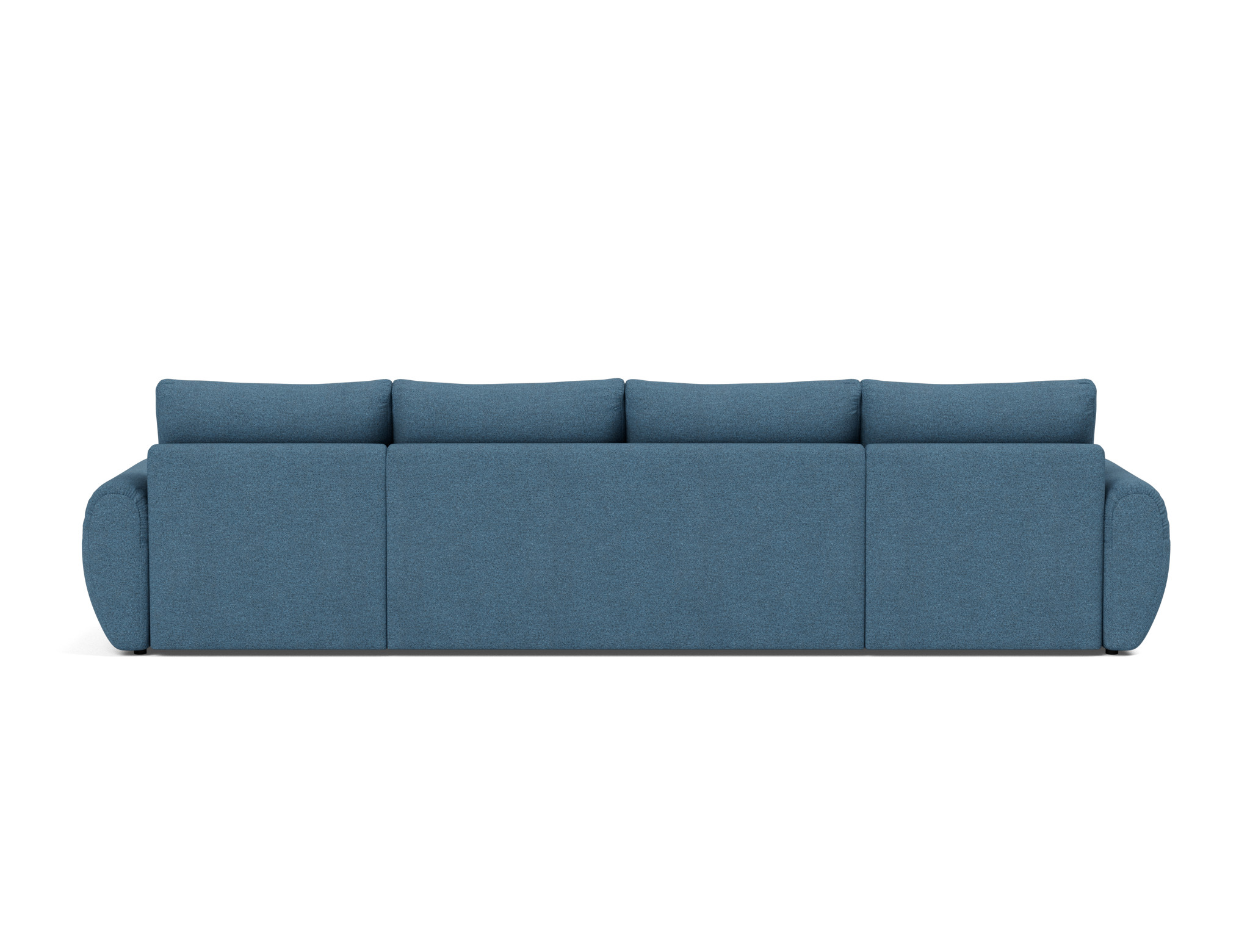Schlafsofa Norum U-Form mit Curve-Armlehnen Strukturierter Stoff Weda 302-Weda-Blue