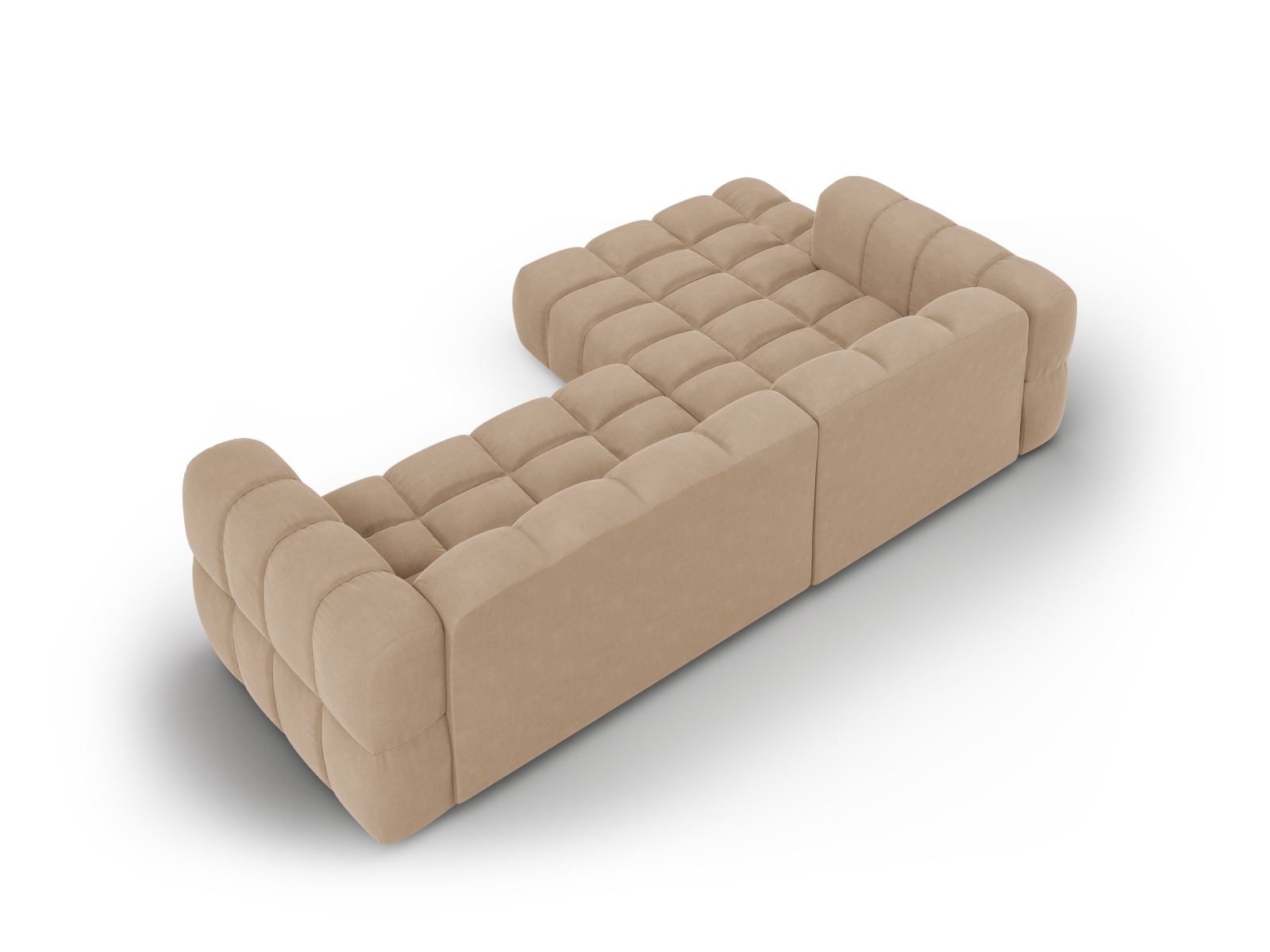 Cosmopolitan Design Ecksofa Sky 4-Sitzer mittlere Version Samt Casino Mandelbeige Links