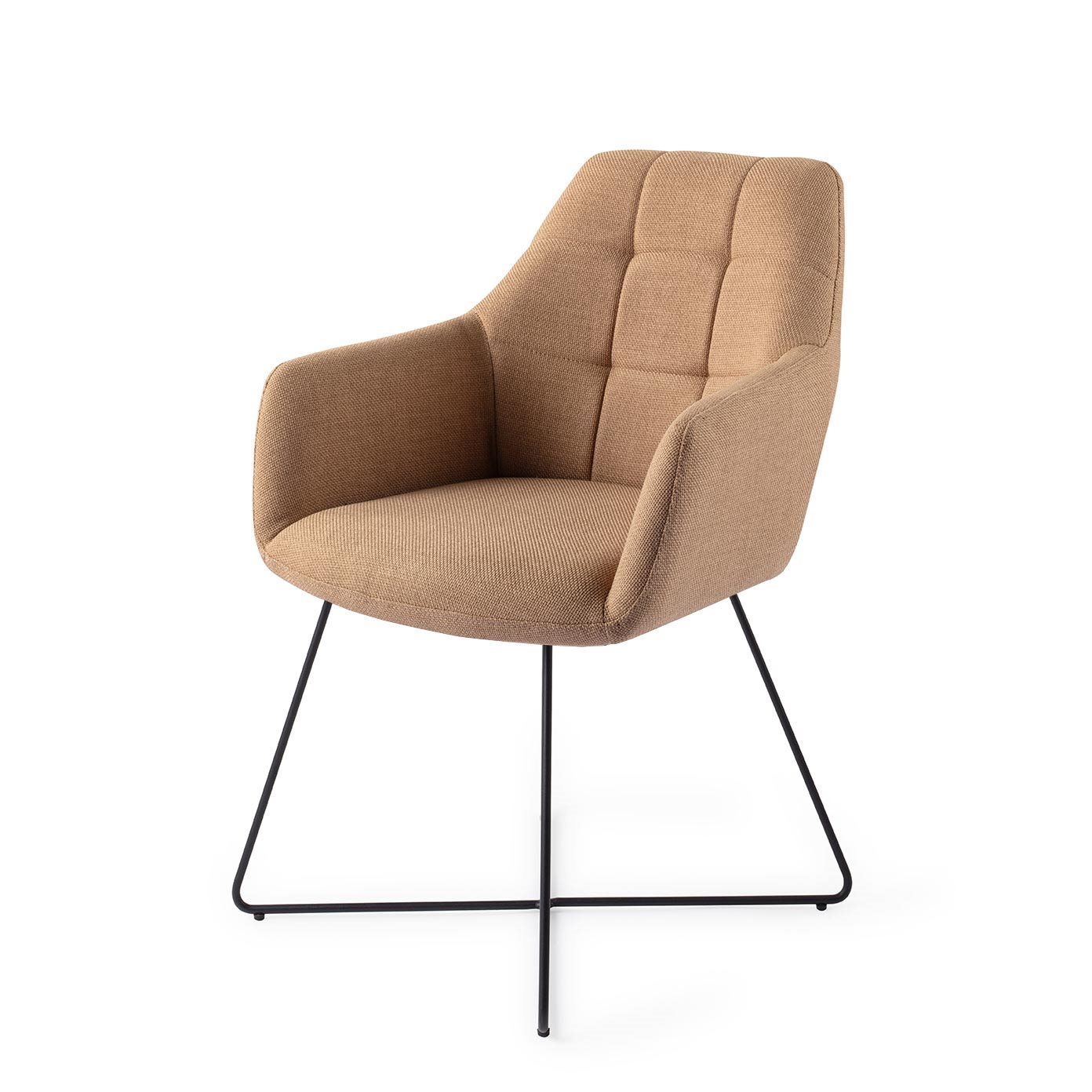 Jesper Home Esszimmerstuhl Noto Toasted-Toffee Cross Schwarz