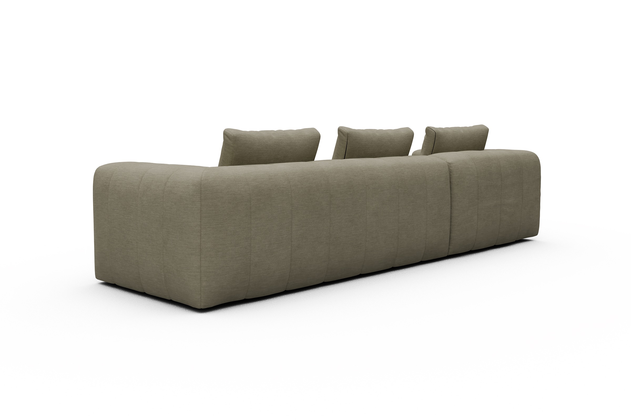 Ecksofa Hugo 2,5-Sitzer Armlehne rechts mit Chaiselongue Vivus-Dusty-Sand