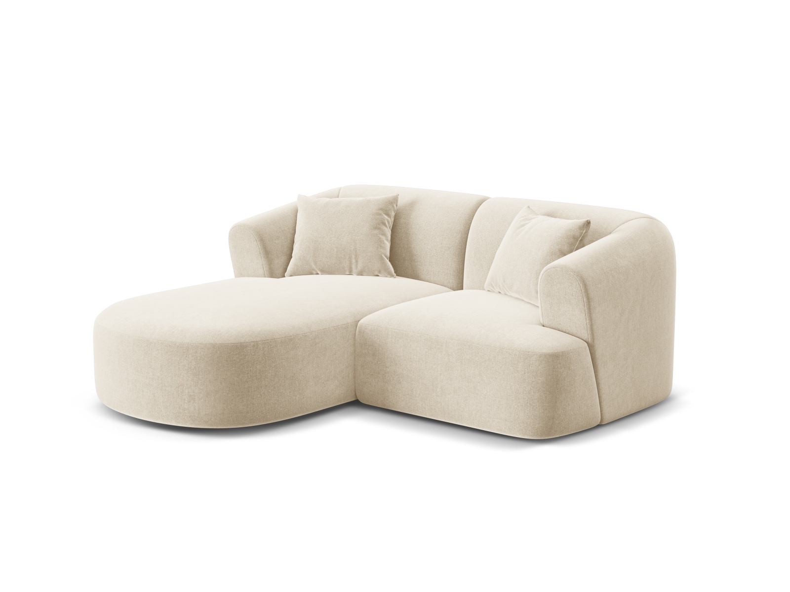 Cosmopolitan Design Ecksofa Campi 3-Sitzer Samt Vogue Helles Beige Links