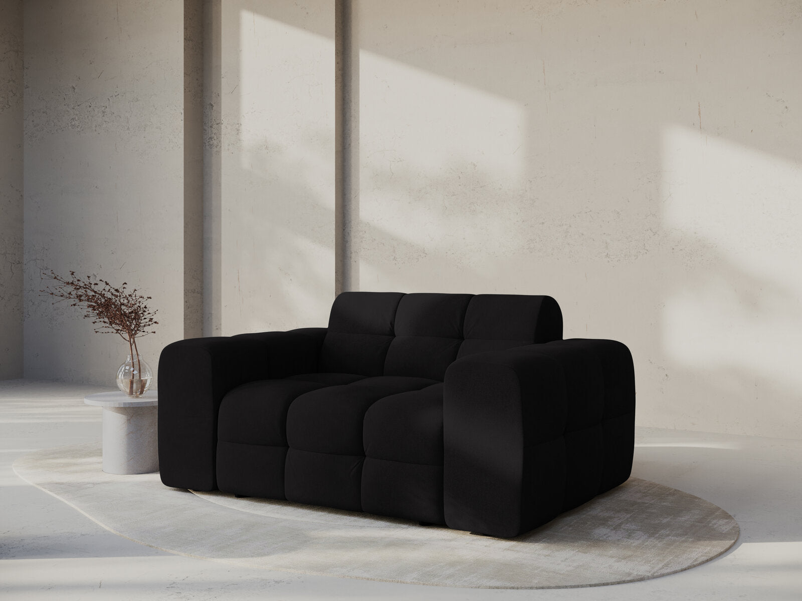 Micadoni Sofa Kendal 2-Sitzer Samt Magic Velvet Schwarz