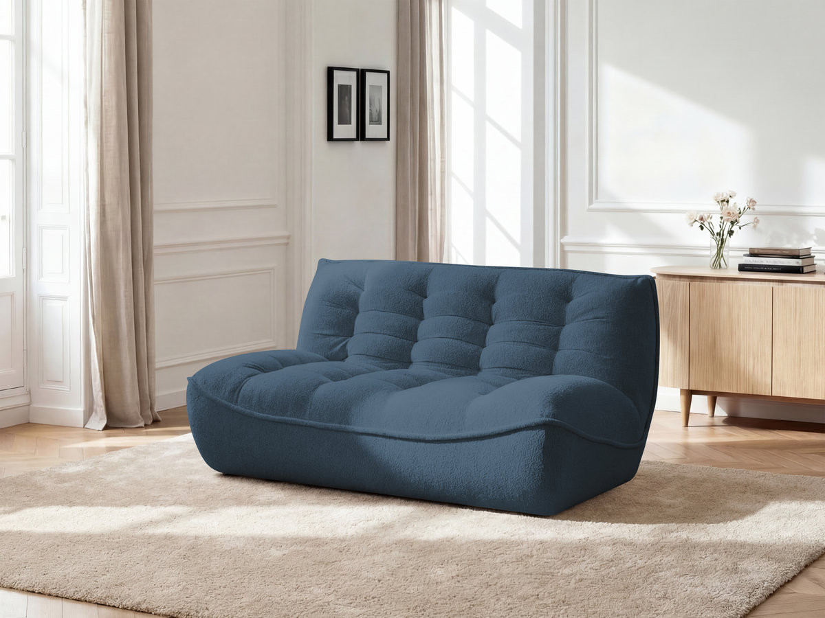 Bobochic Serena Sofamodul 2-Sitzer Melange-Stoff Blau