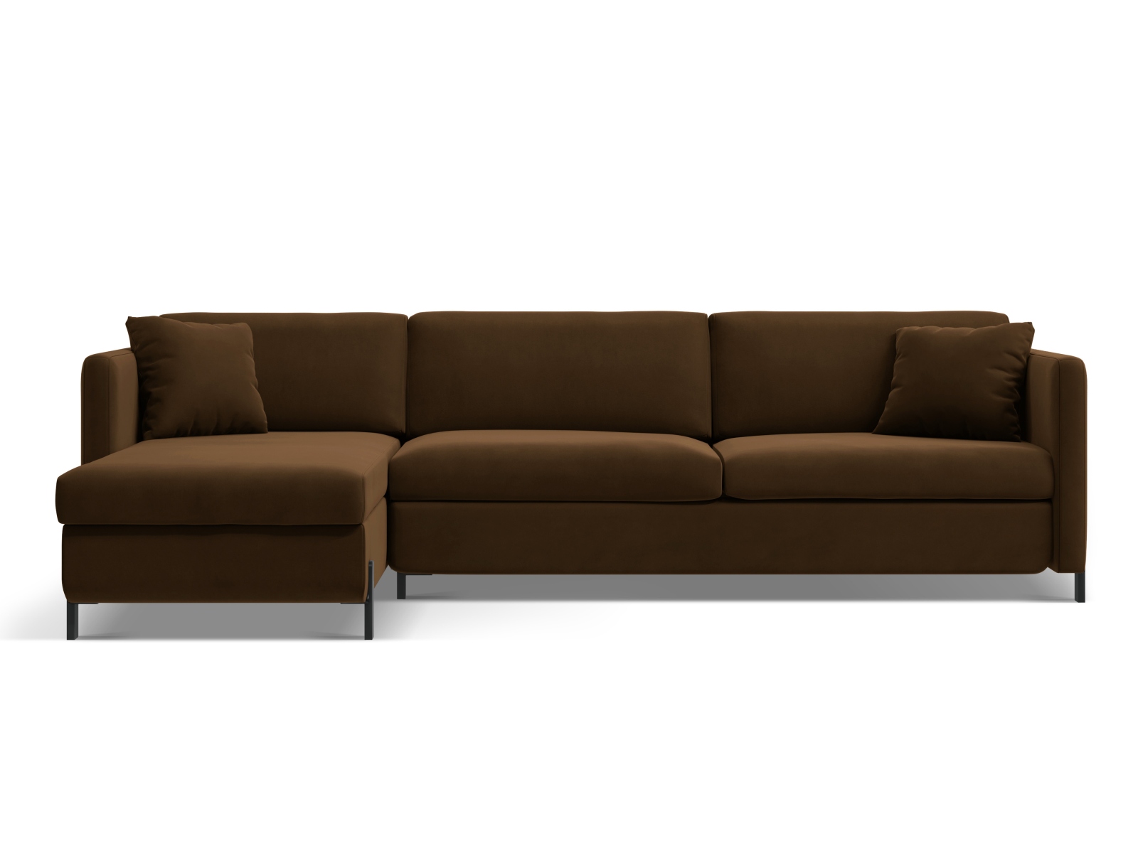 Micadoni Schlaf-Ecksofa Gloria 5-Sitzer Links Samt Schokolade 205x160